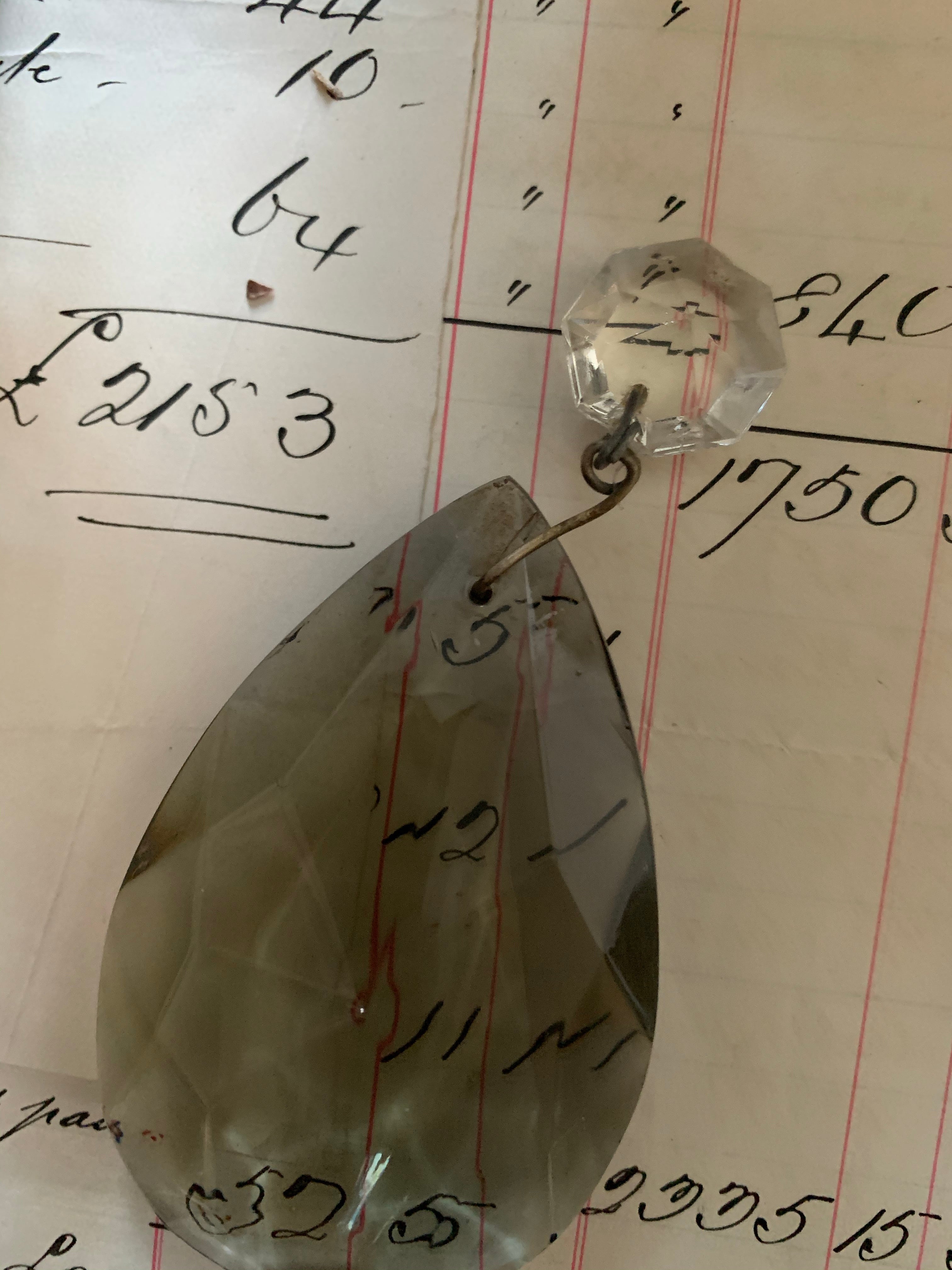 Large Italian Smokey Grey Chandelier Drop- 2