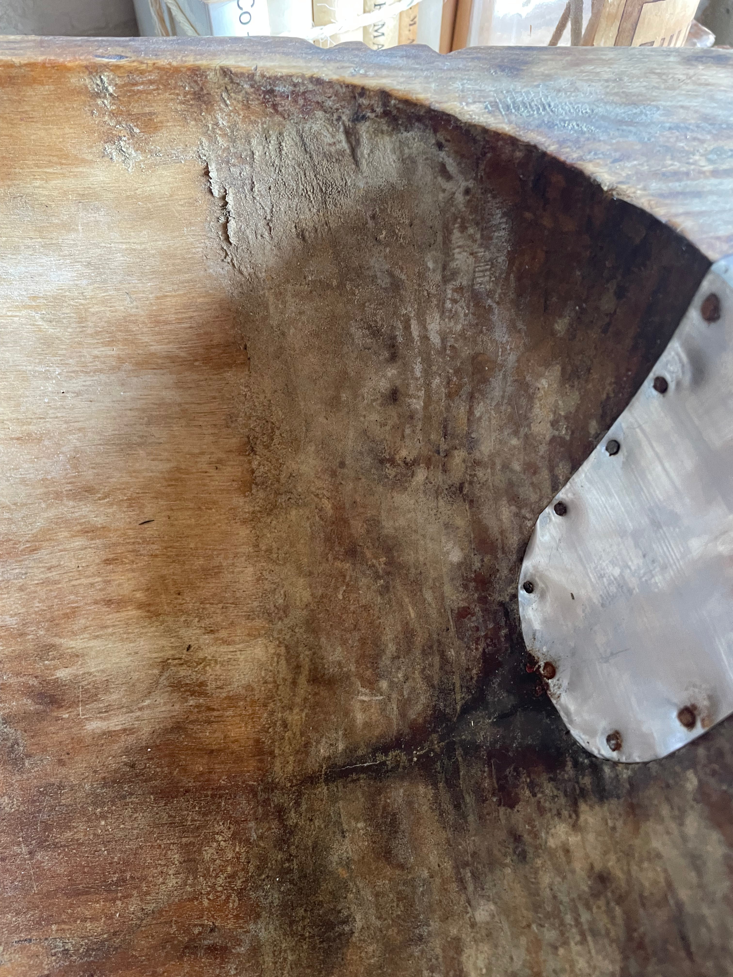 Large Wooden Dough Bowl 1