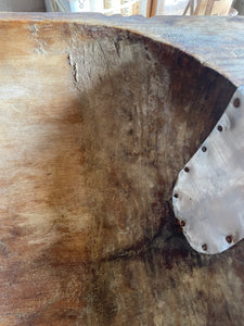 Large Wooden Dough Bowl 1