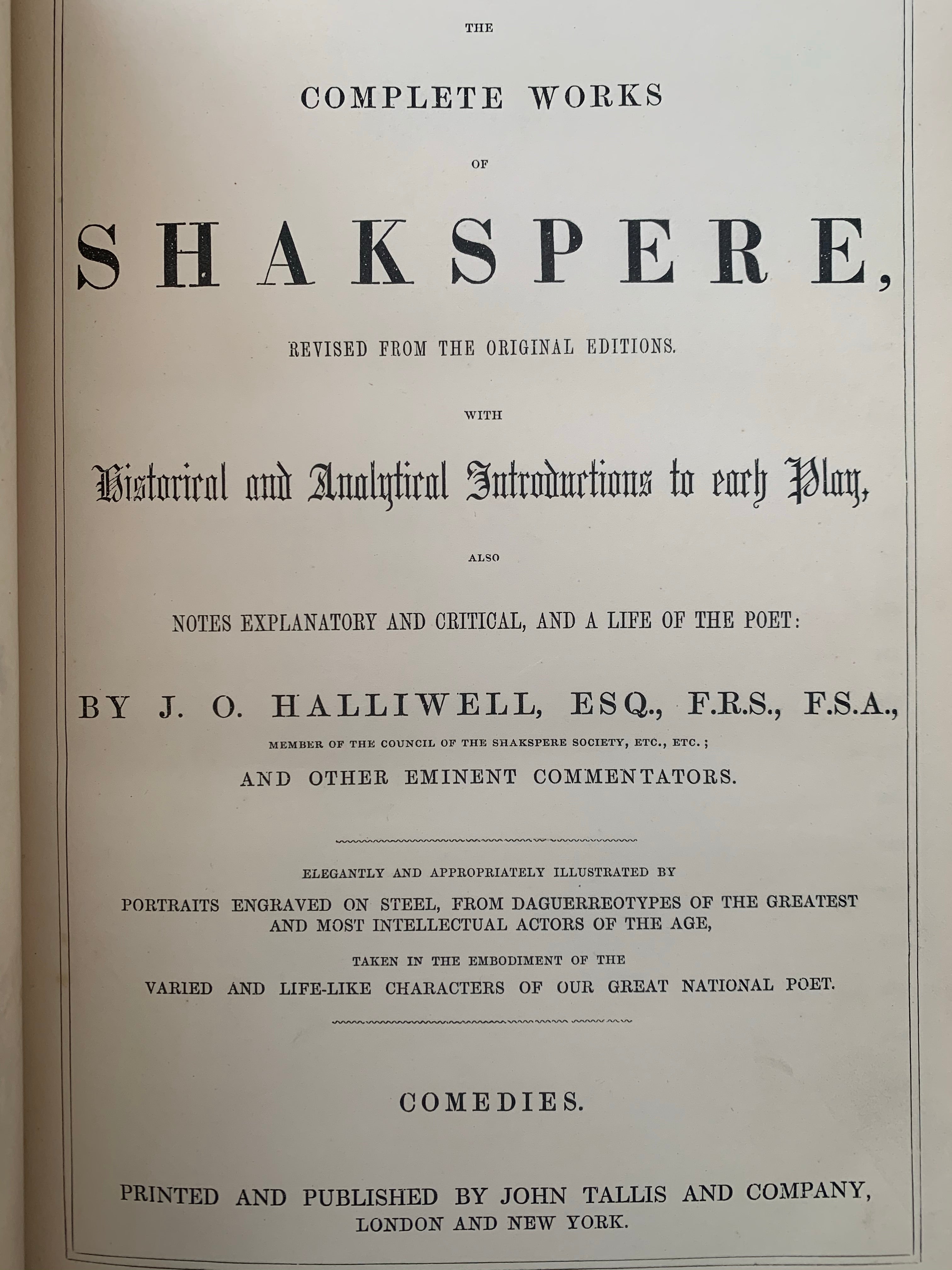 Shakespeare Comedies - Leather spine and marbled cover