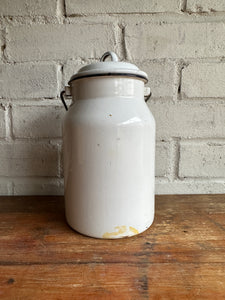White Enamel Milk Can 2