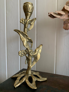 Ornate Floral Gilt Candlestick Pair