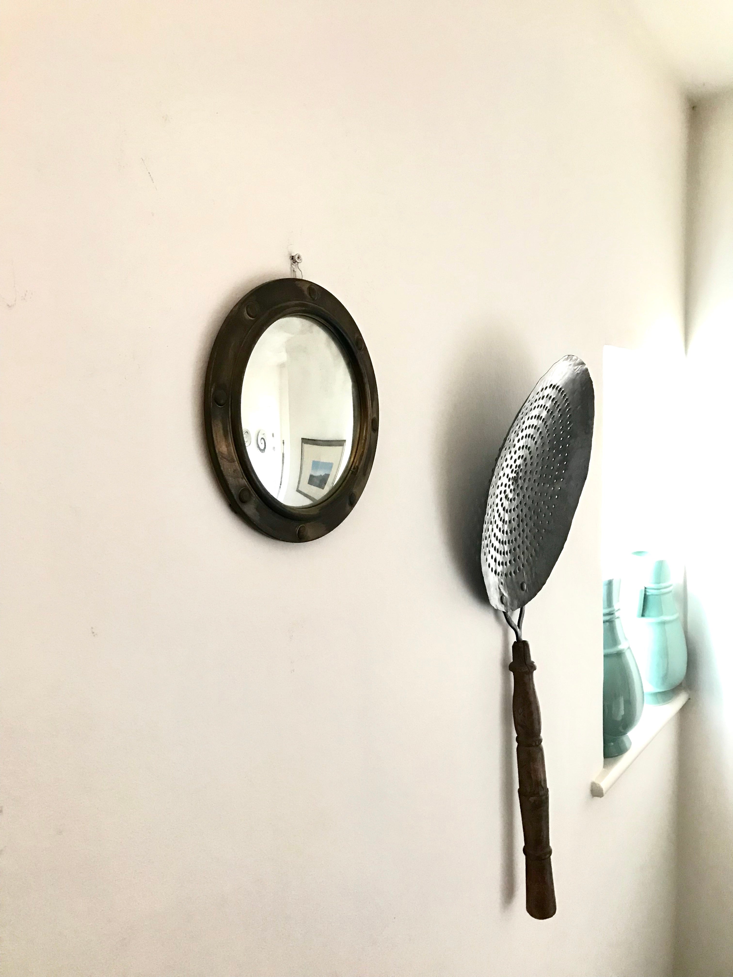 Teeny Antique Brass Convex Mirror