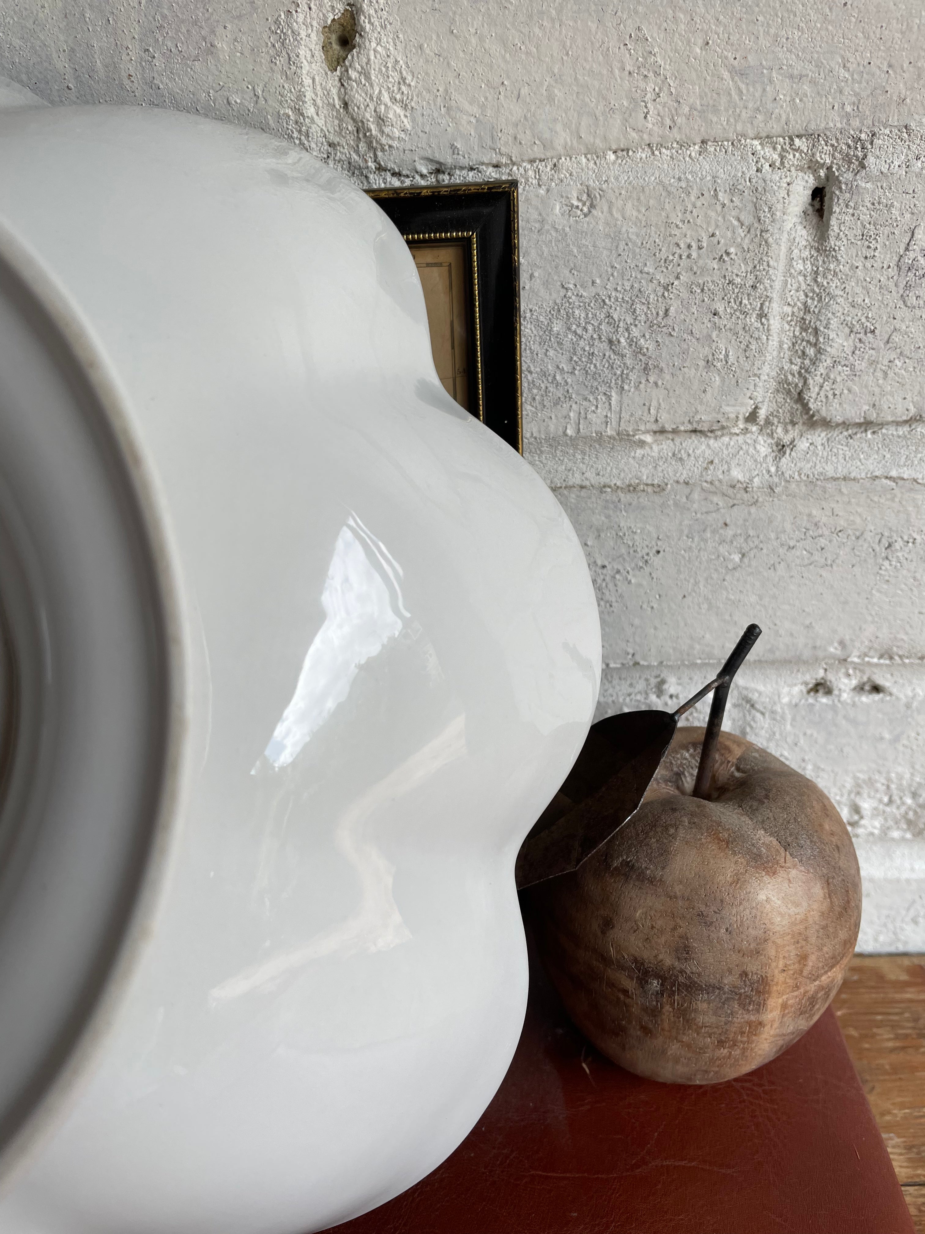 Vintage White Fluted Bowl