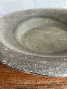 Antique Marble Stone Bowl: Grey Hues