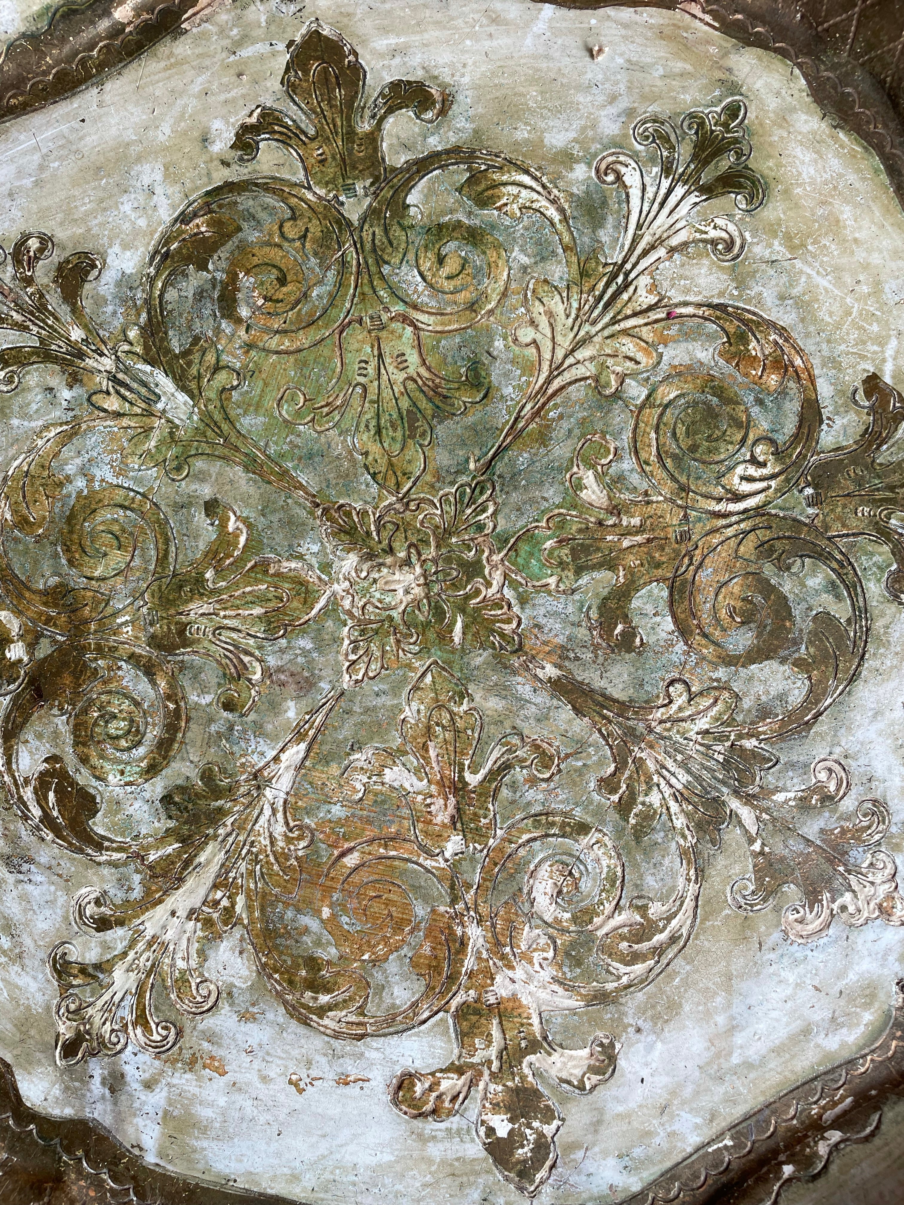 Florentine Gilt and White Occasional Table