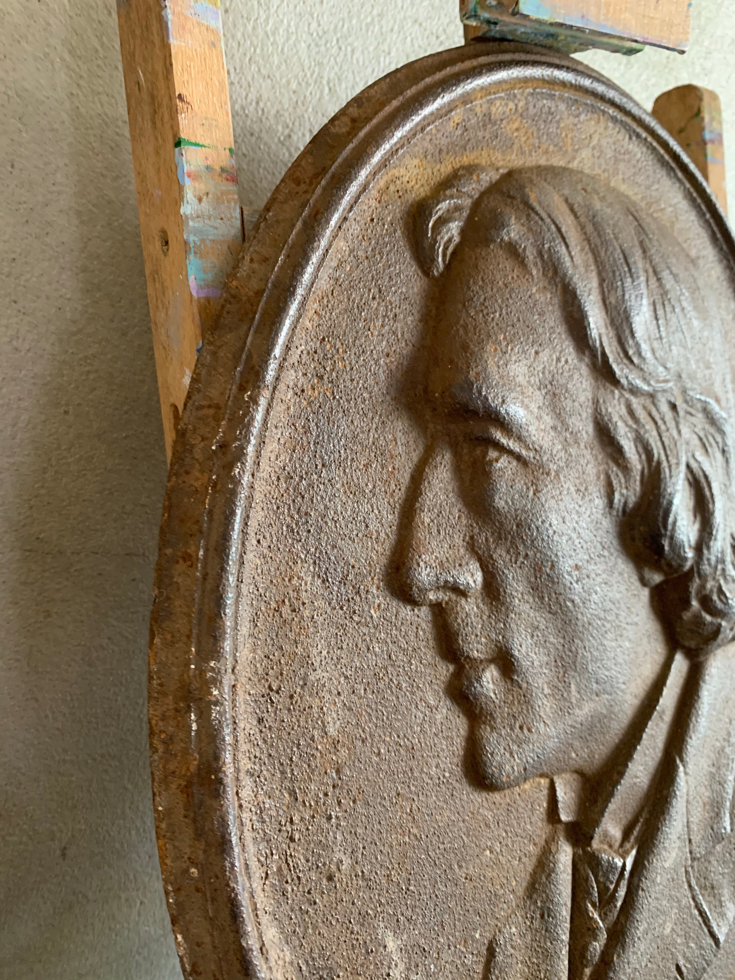 Victorian Cast Iron Plaque of Sir Henry Irving