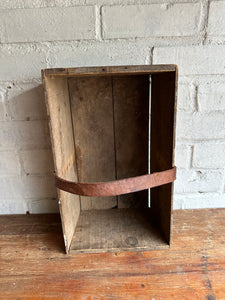 Wooden Trug with Leather Handle