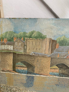 Old Stone Bridge: Oil on Board