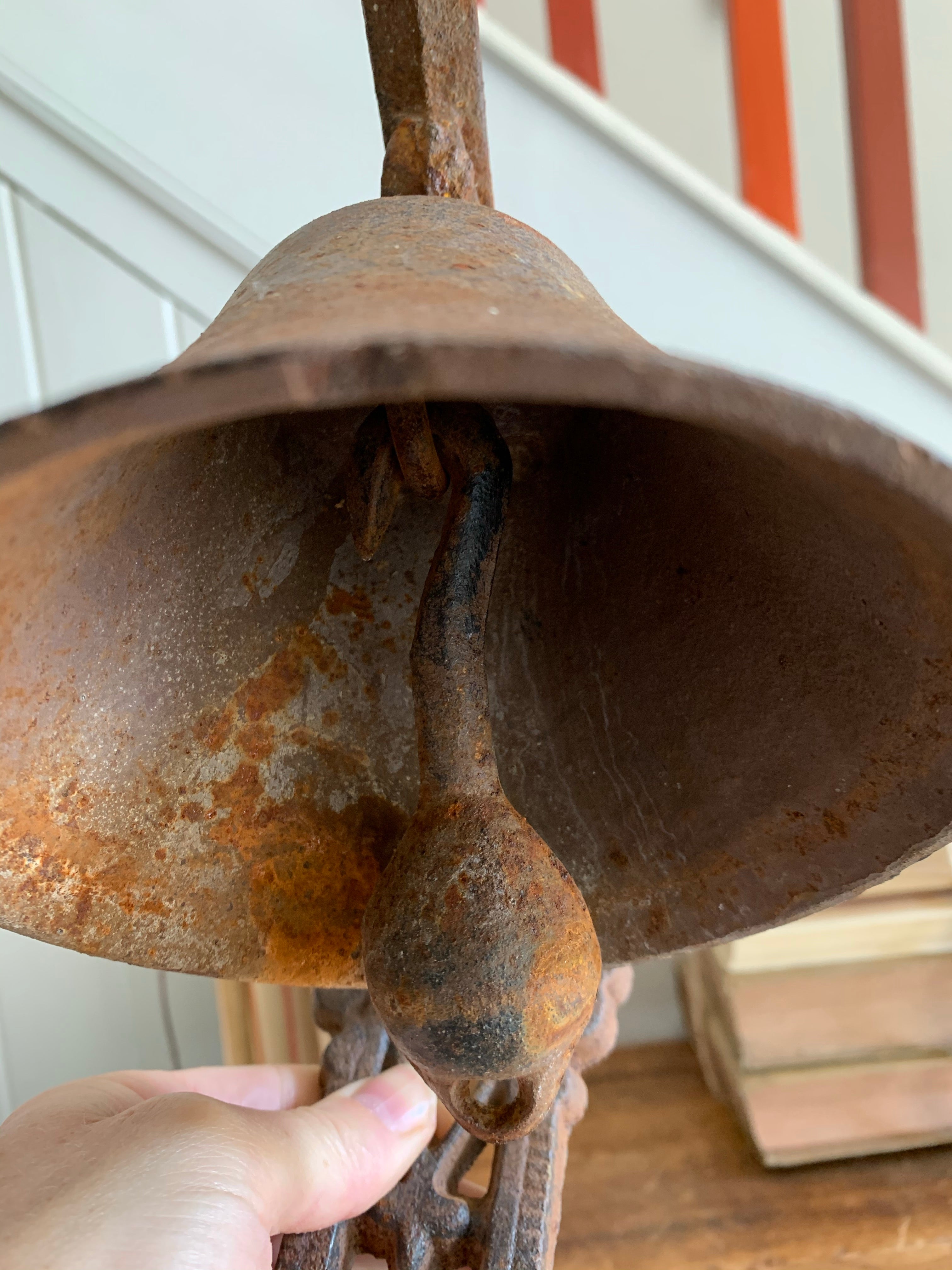 Rustic Antique Cast Iron Wall hanging Bell