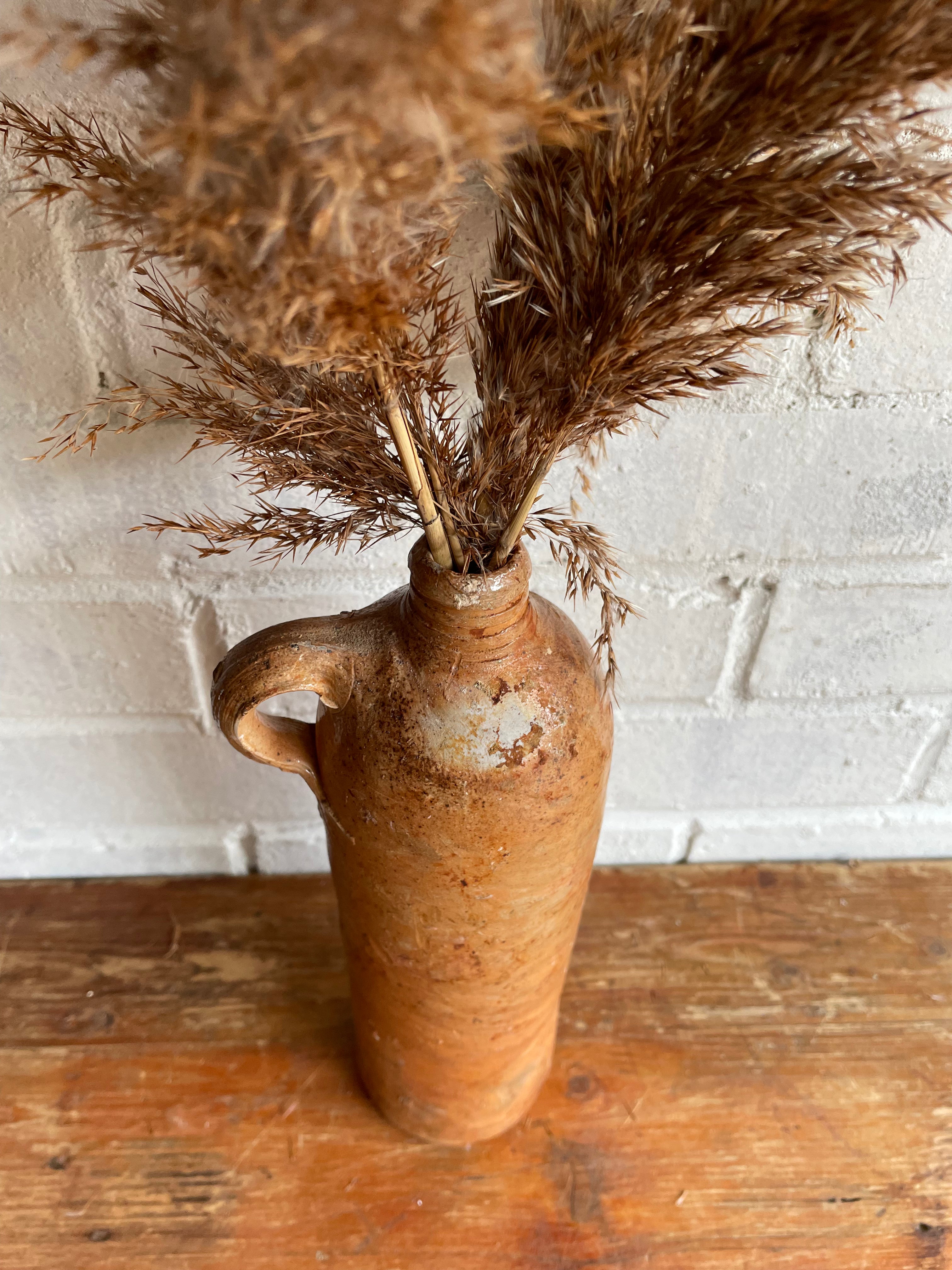 19th Century Ceramic Bottle/Candleholder with Engraved No. 1