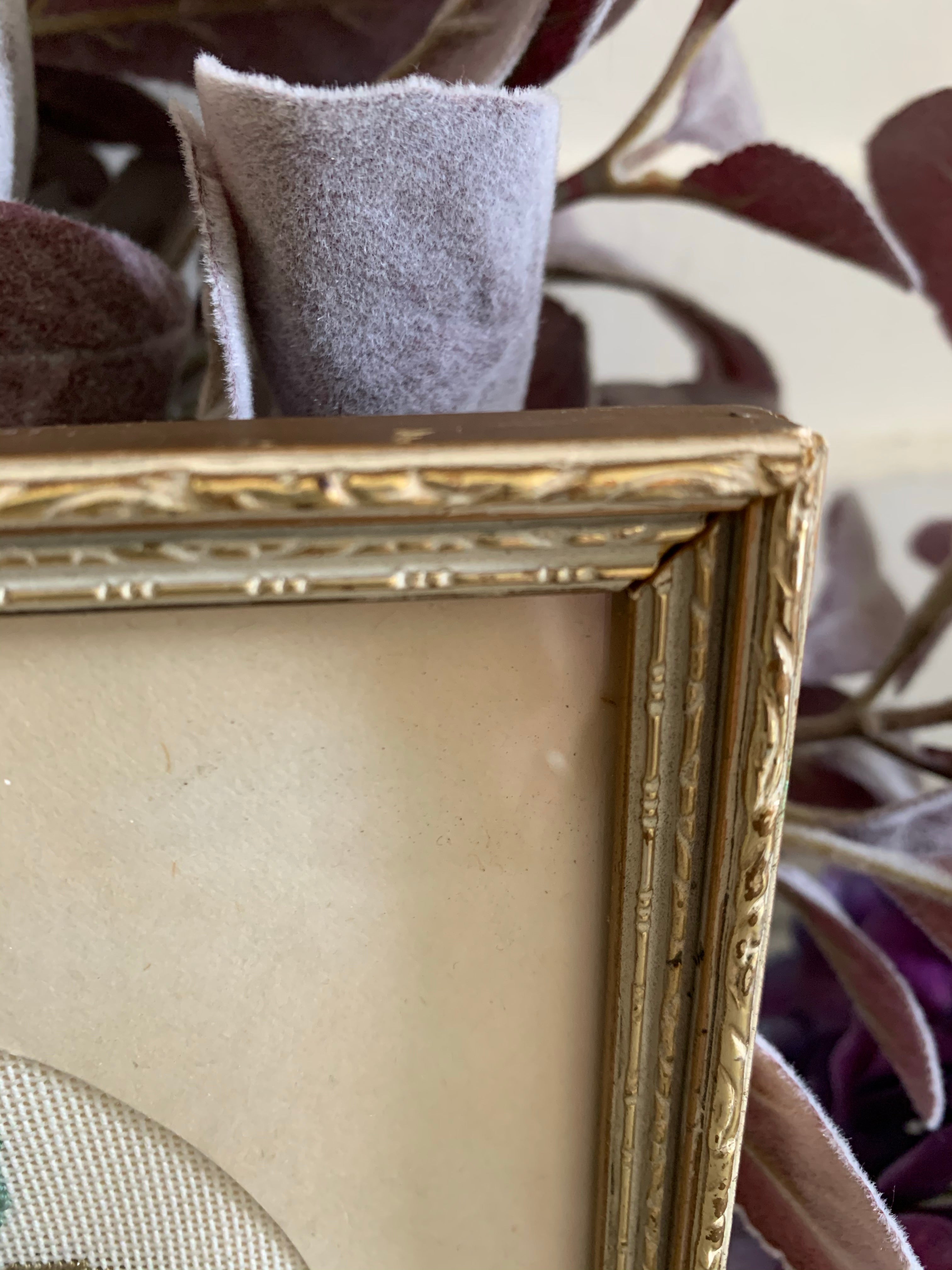 Small Gilt Framed Embroidered Floral