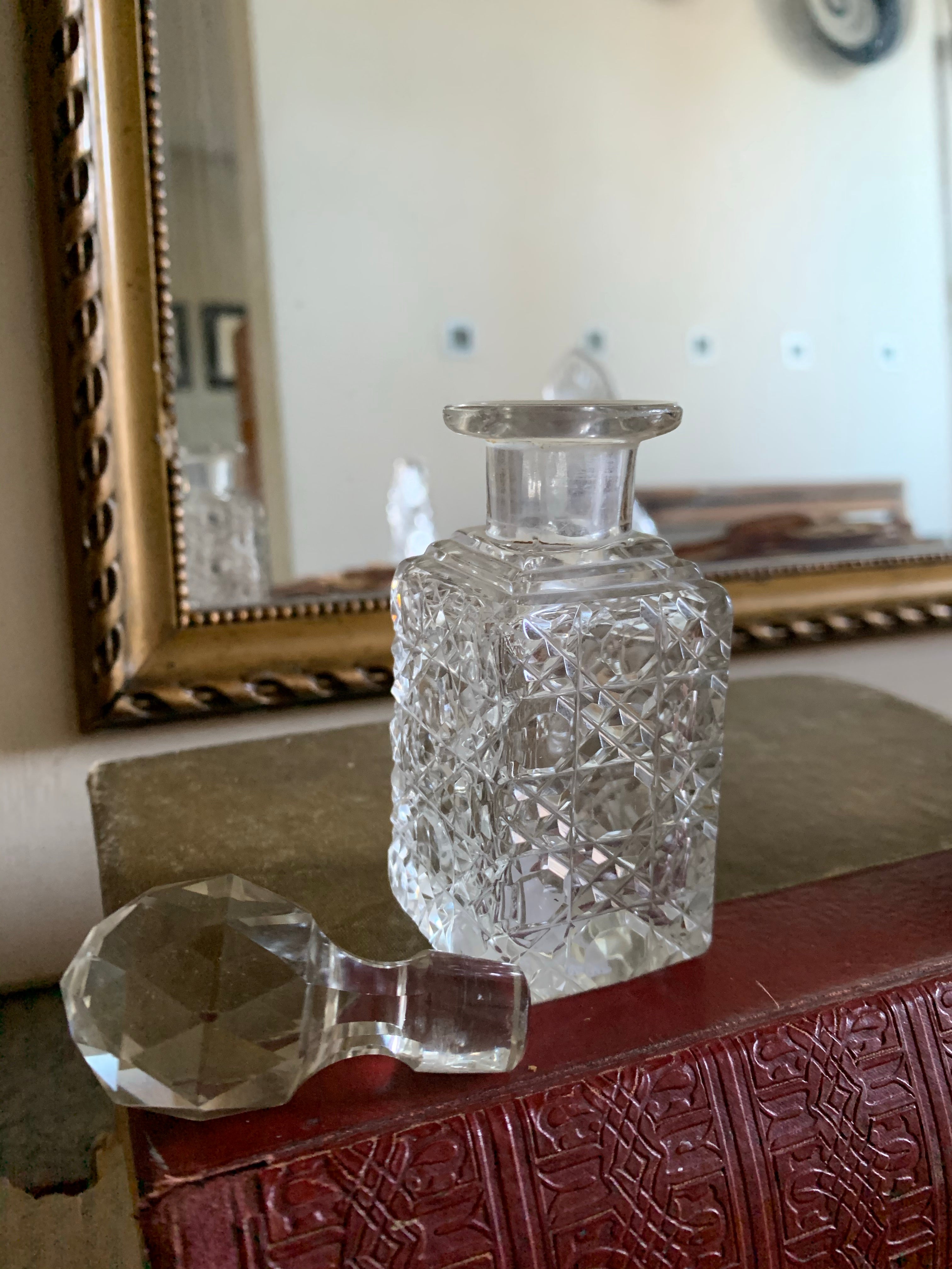 Small  Edwardian Cut-Glass Perfume Bottle