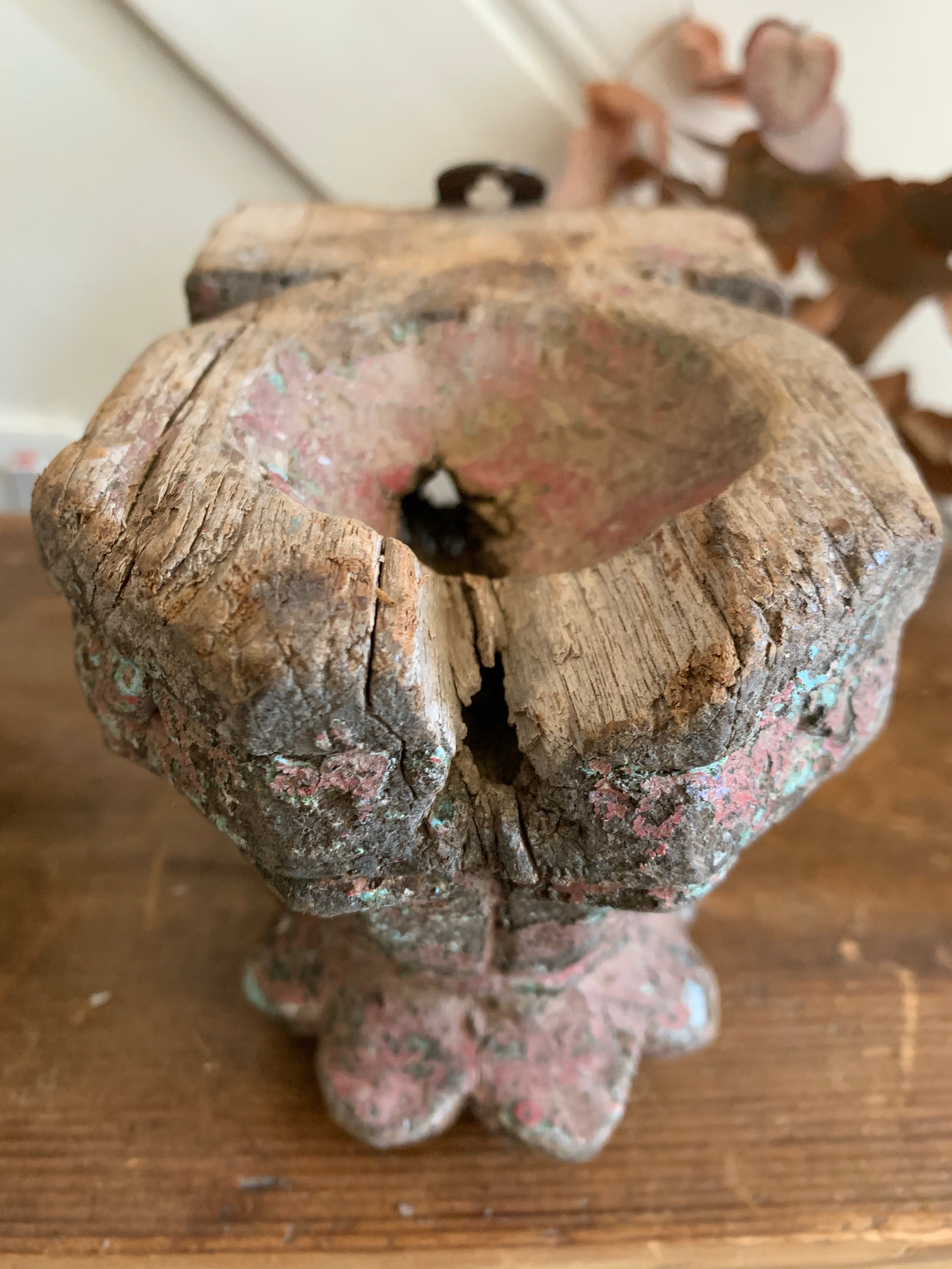 Wooden Carved Antique Candle Bracket 2