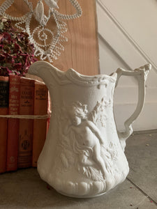 Bisque Porcelain Portmeirion Embossed Cherub Jug