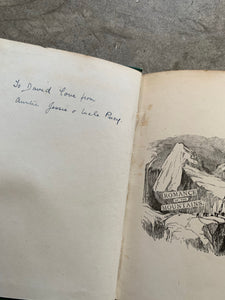 "The Romance of the Mountains" - Vintage Book in green tones