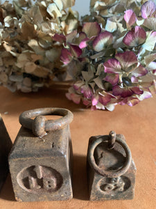 Set of Four Antique Iron Tether Weights