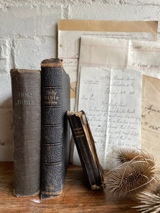 Trio of Embossed Old Leather Bibles