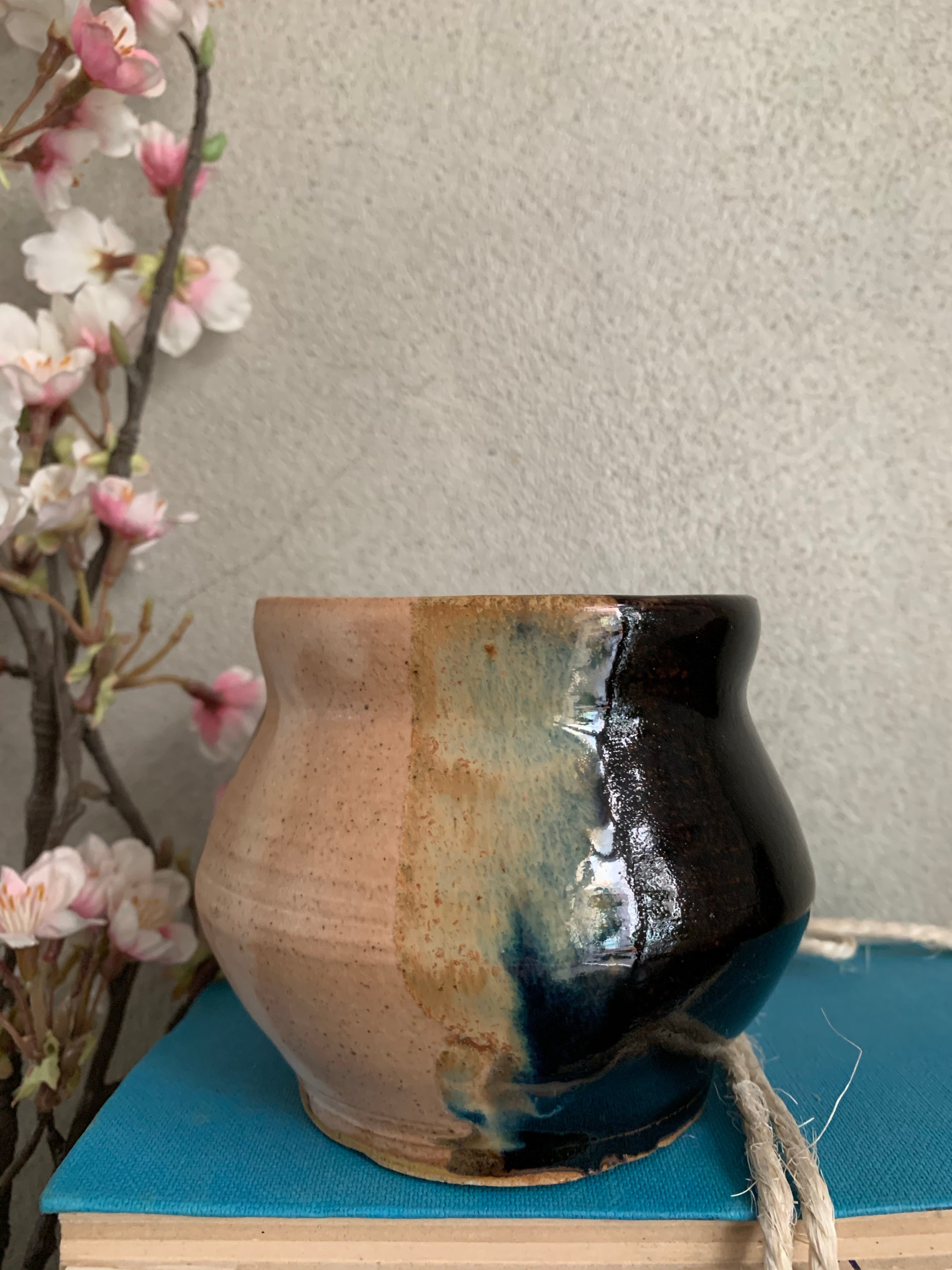 Part-Glazed Studio Pottery Pot