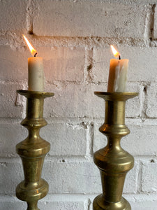 Pair of Classic Brass Candlesticks