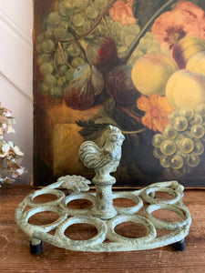 French Vintage Cast Iron "Hen" Egg Stand