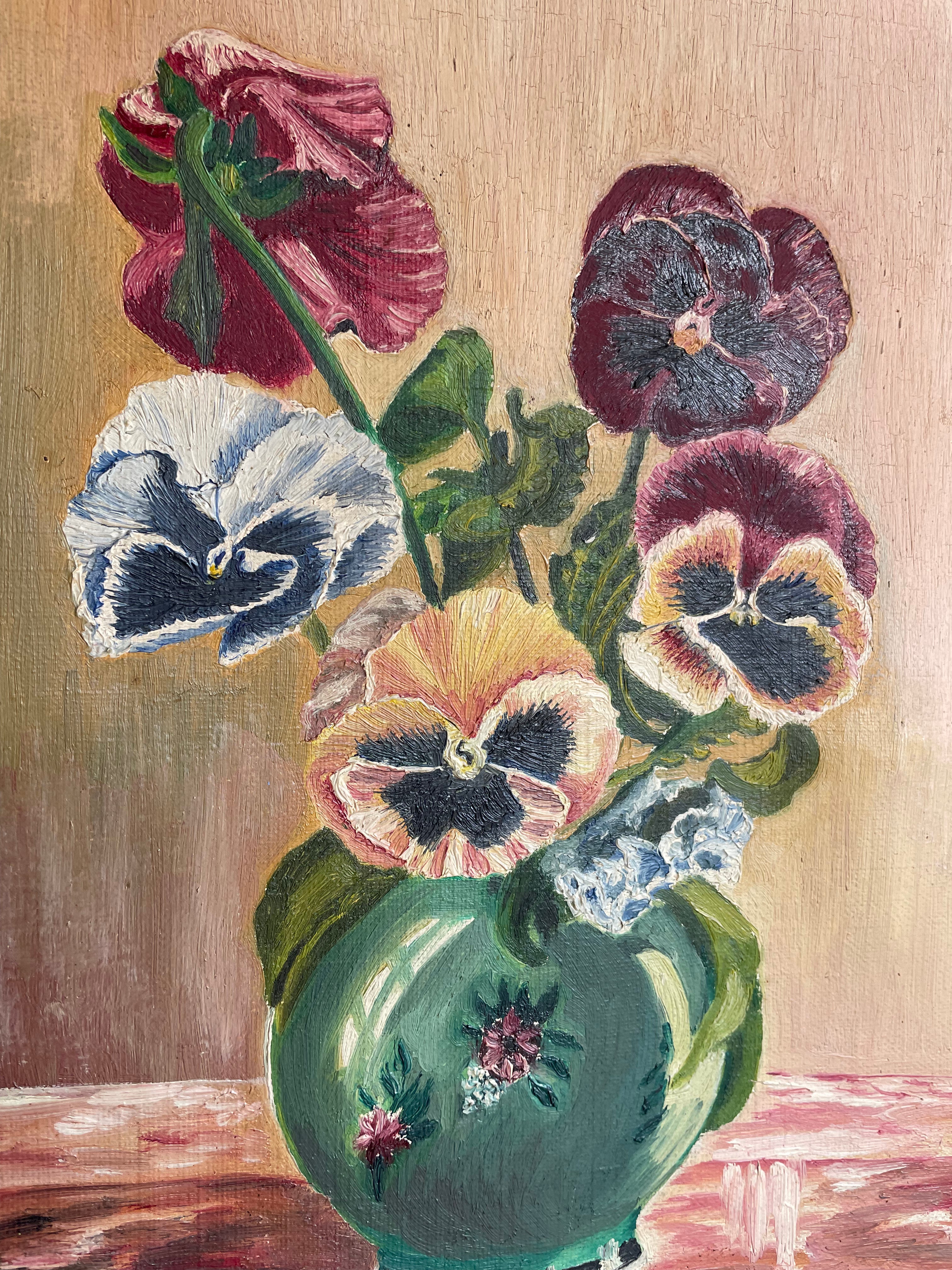 Pansies: Oil on Canvas