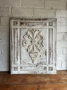 Antique French Painted & Carved Decorative Panel