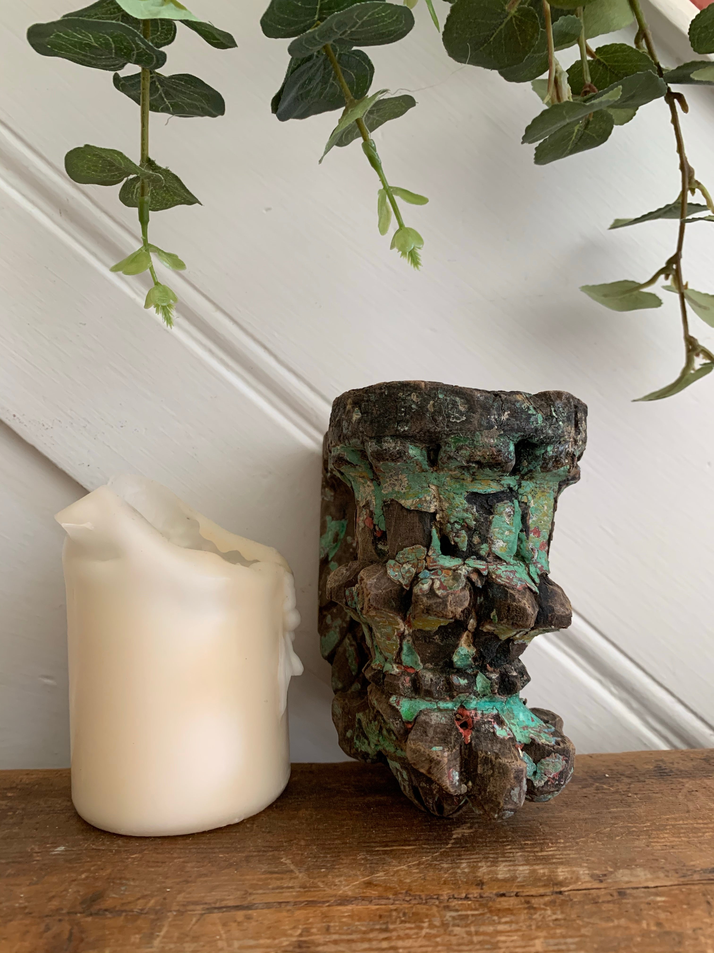 Wooden Carved Antique Candle Bracket