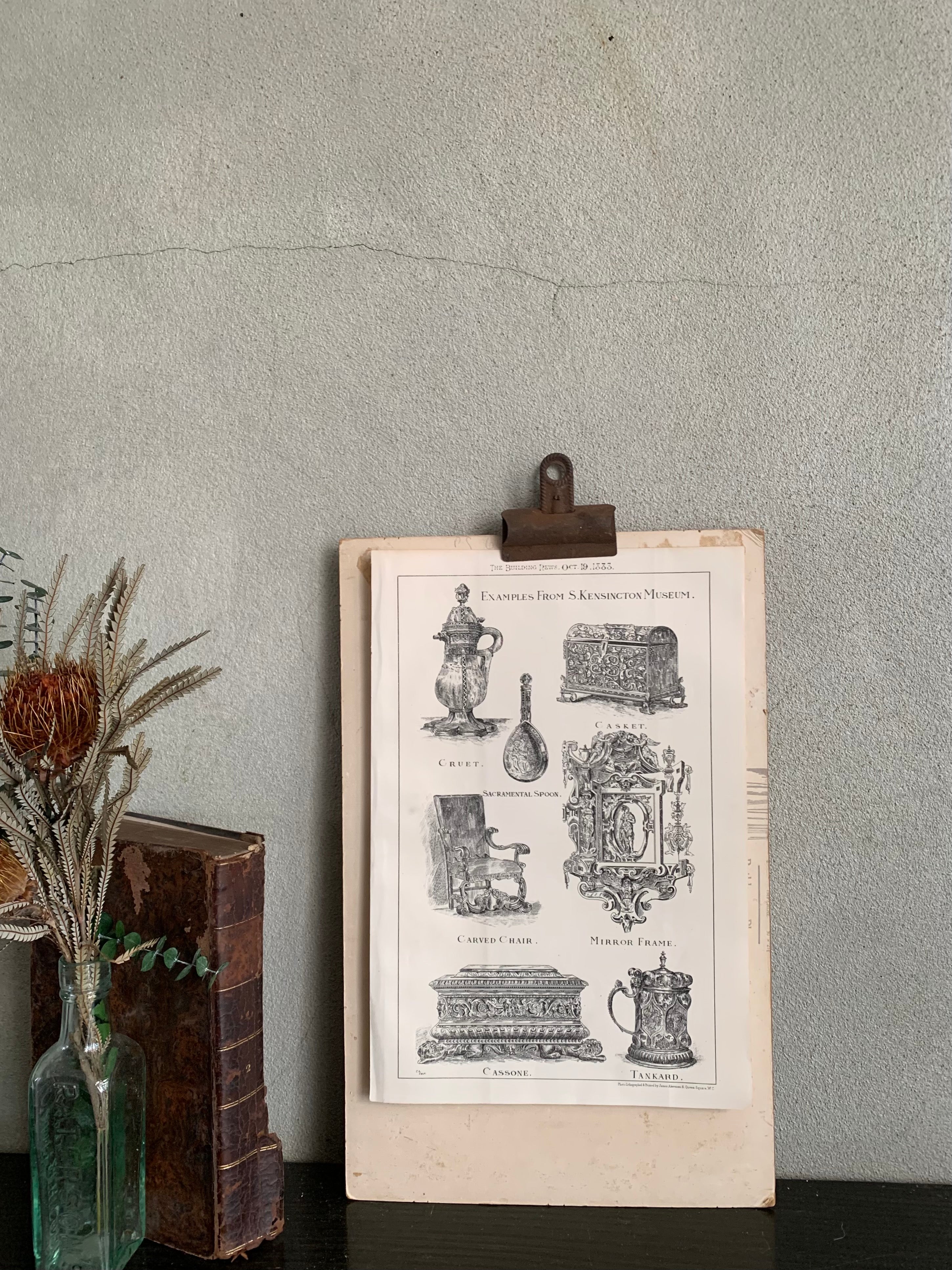 19th century bookplate of exhibits from the South Kensington Museum