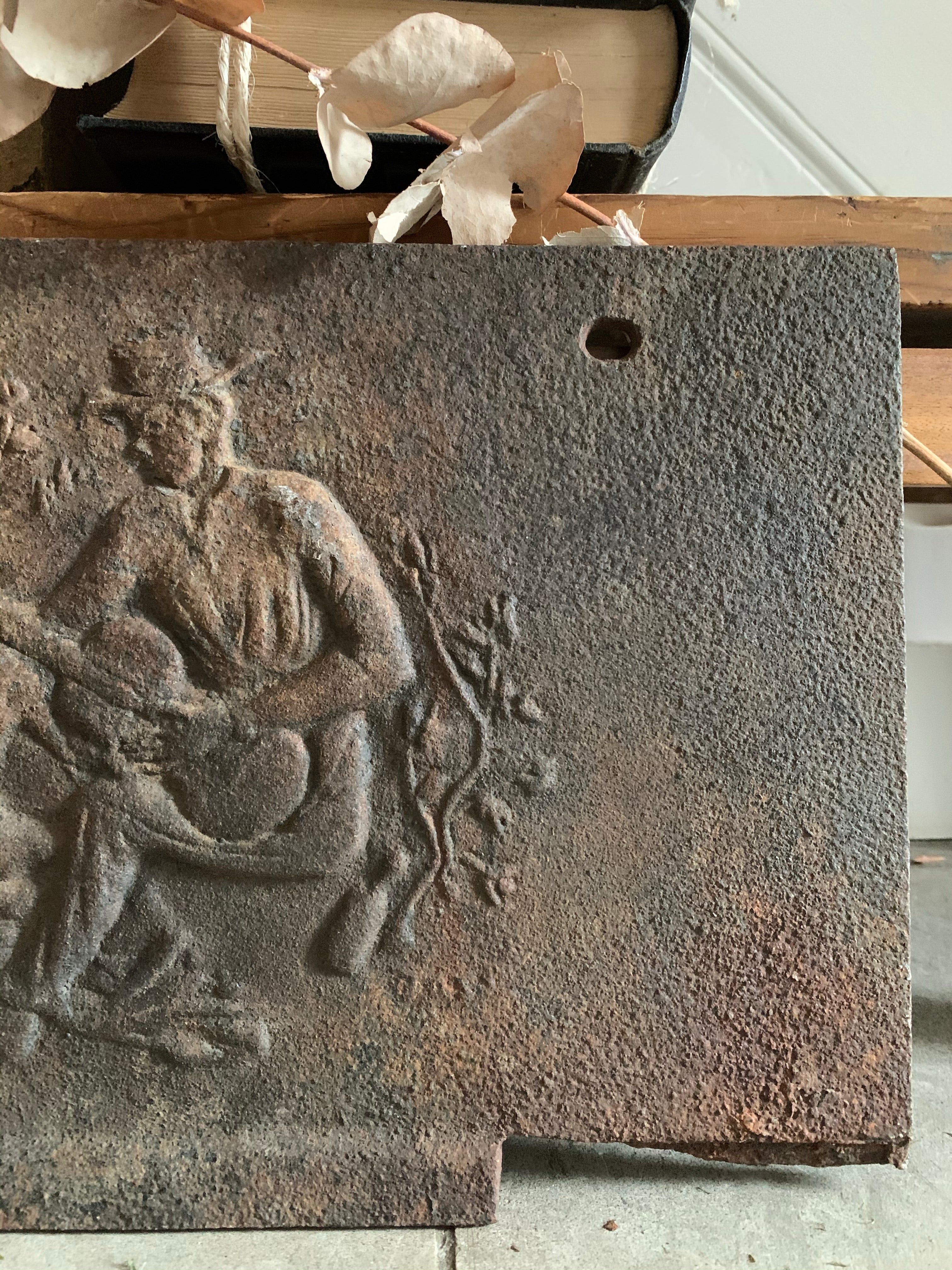 Antique Cast Iron Relief