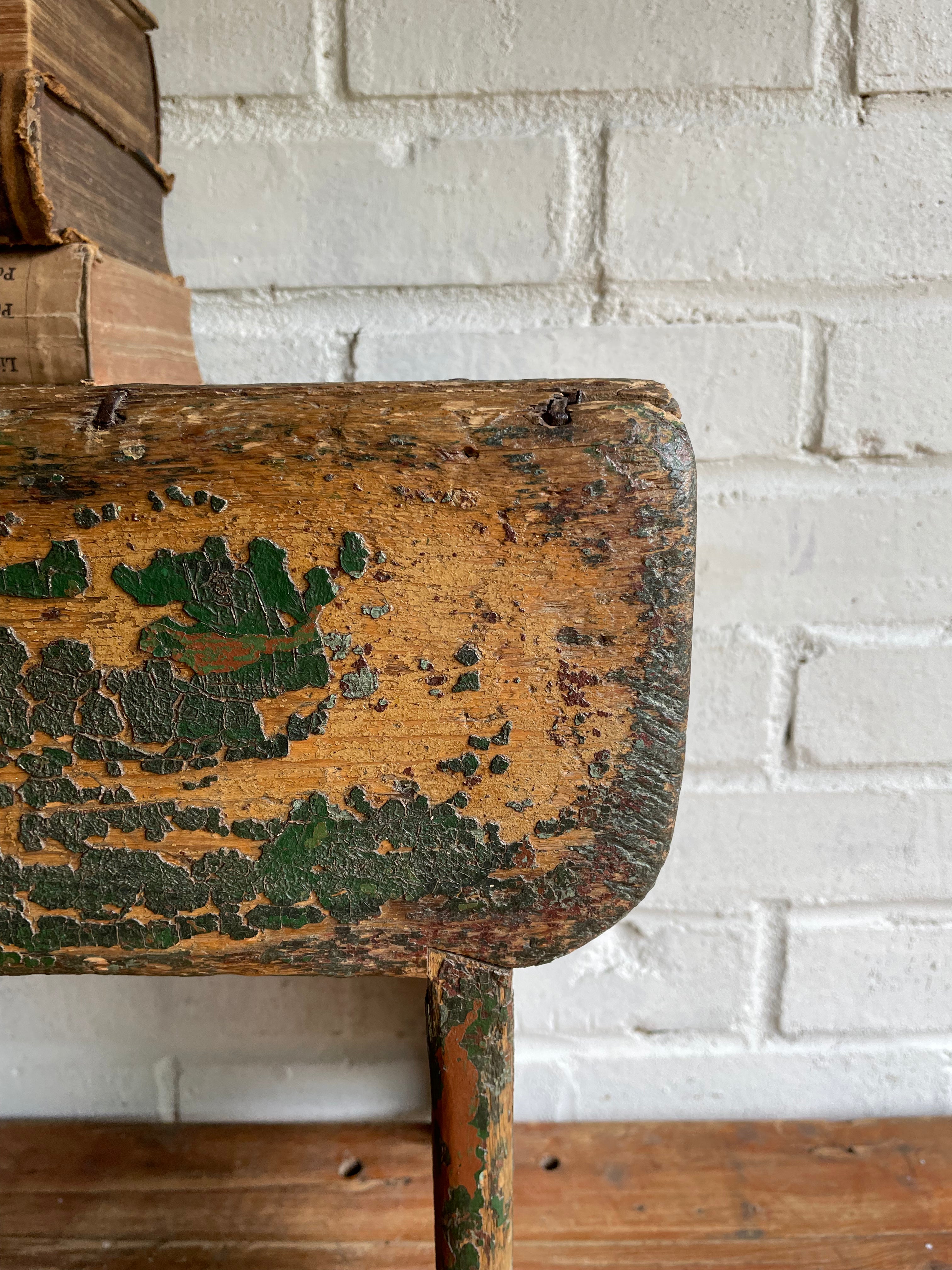 Rustic Green Stool