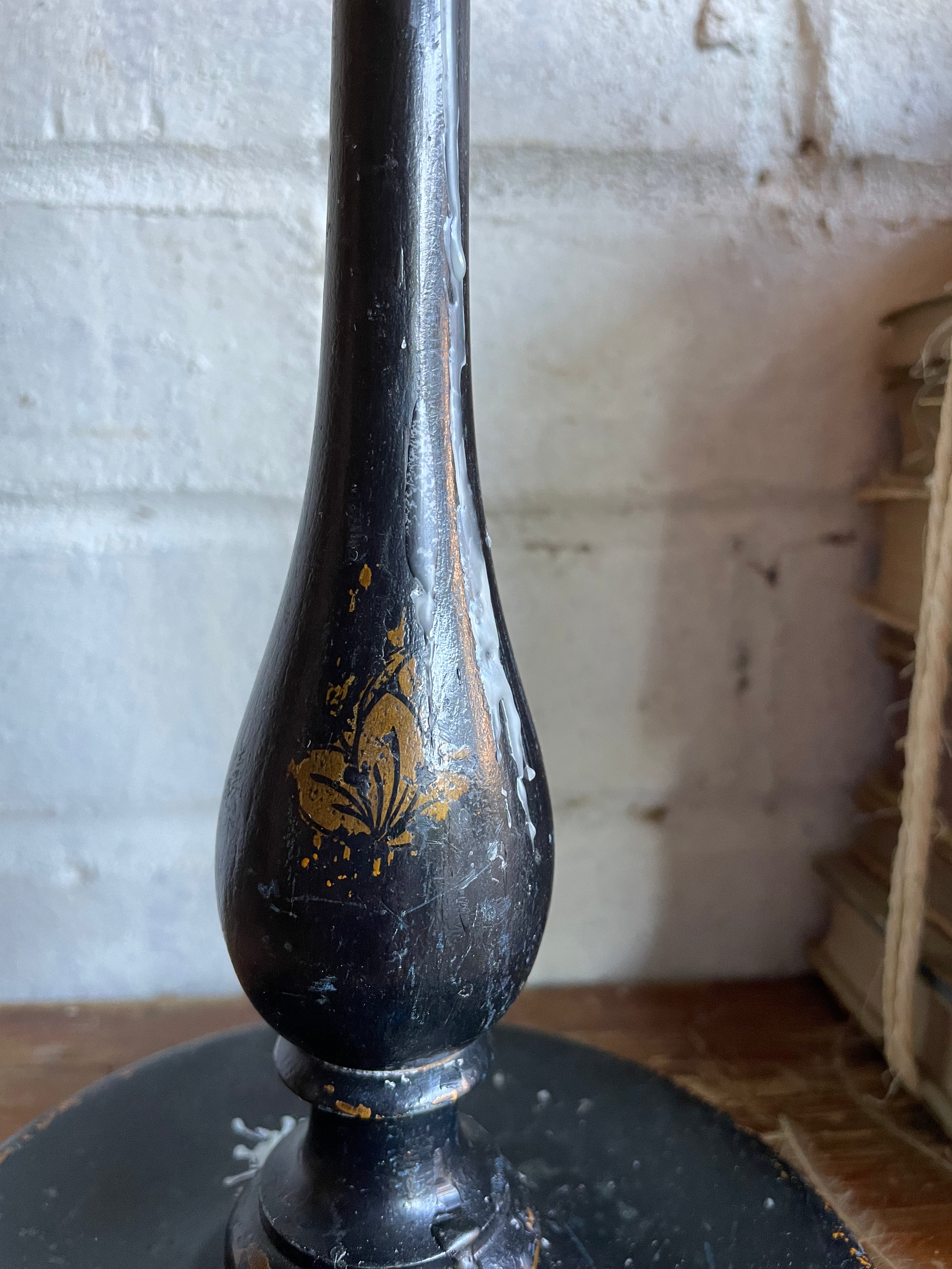 Rustic Wooden Candlestick