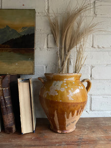 Small 19th Century French Yellow Confit Pot