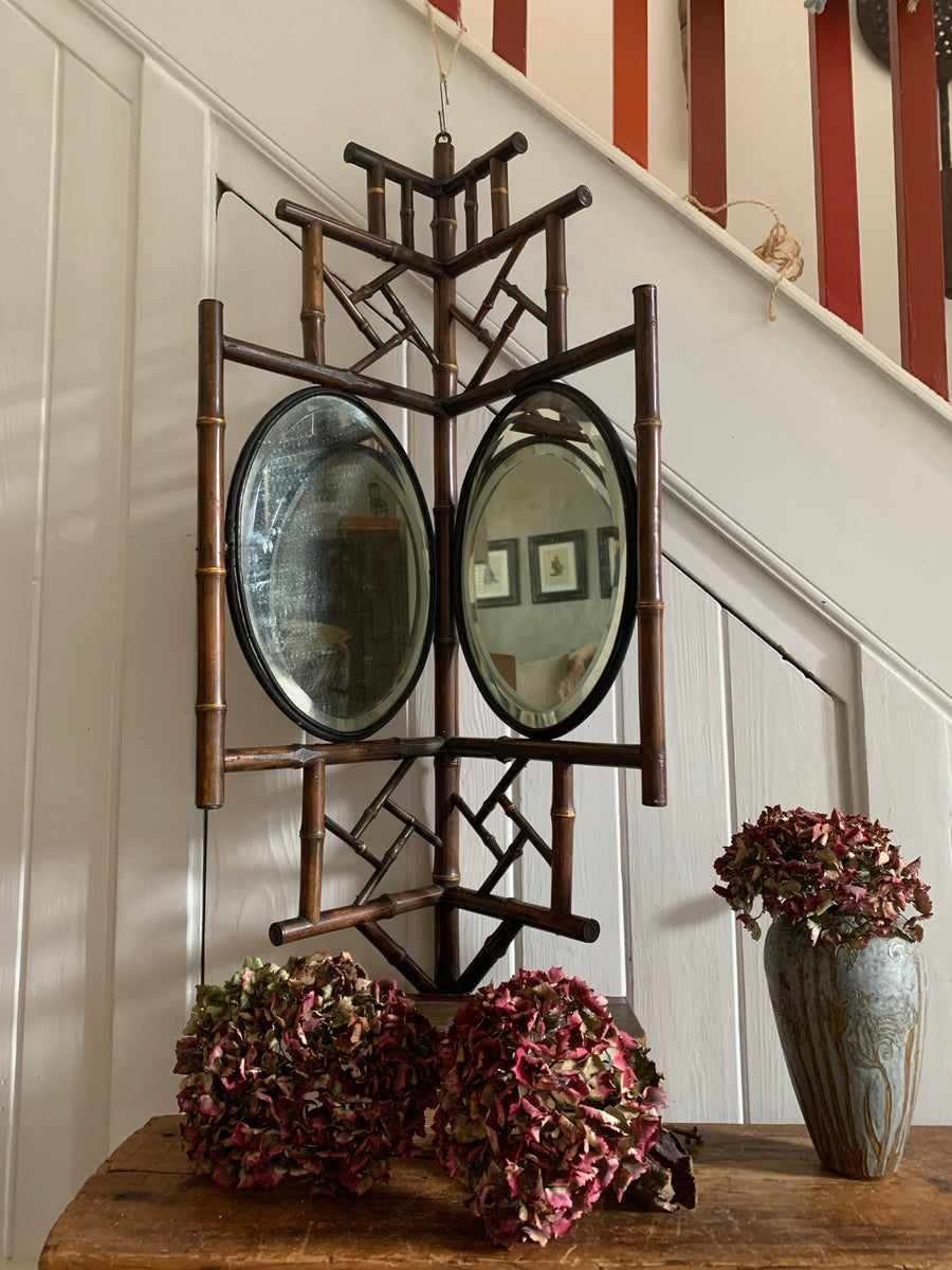 1930s Faux Bamboo Corner Mirror – Reclectic
