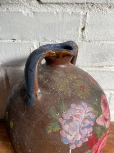 French Hand -Painted Floral Confit Pot