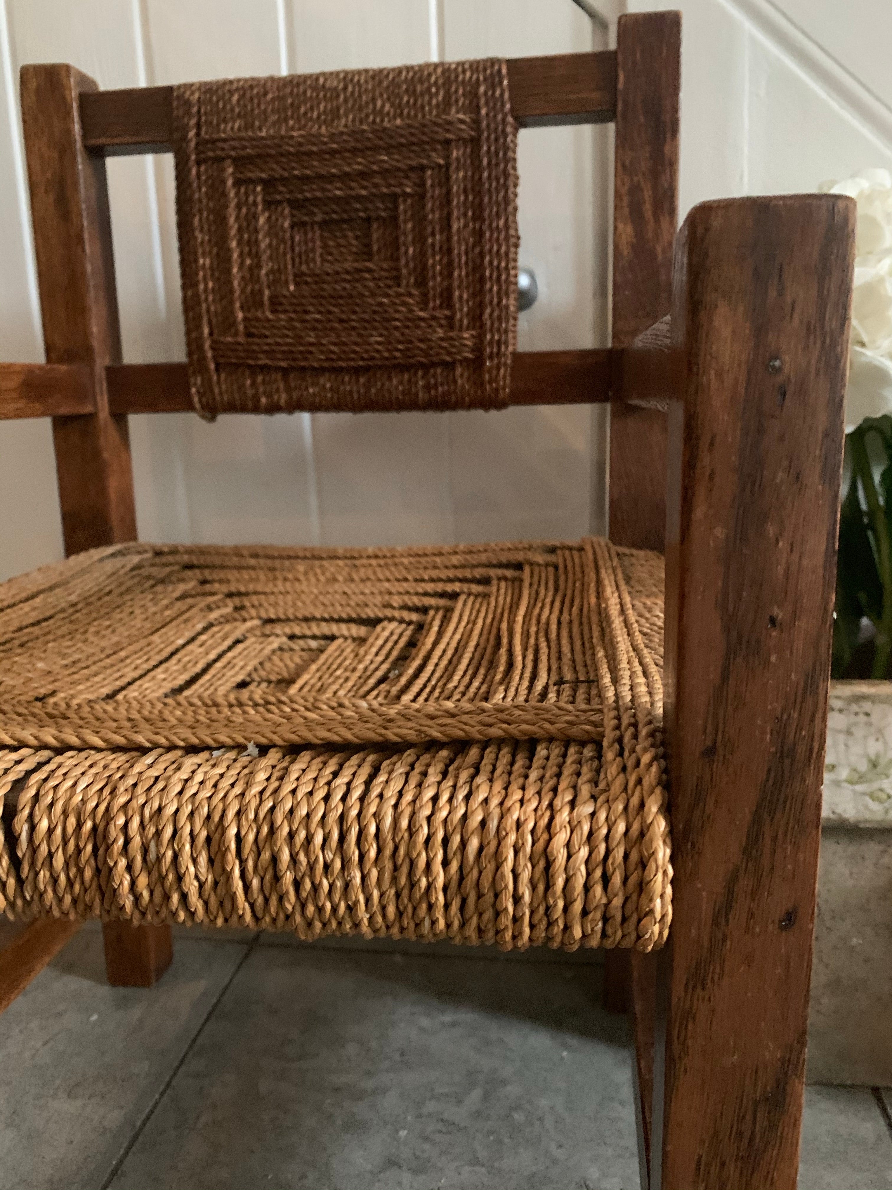 Small Vintage Woven Rush Chair – Reclectic