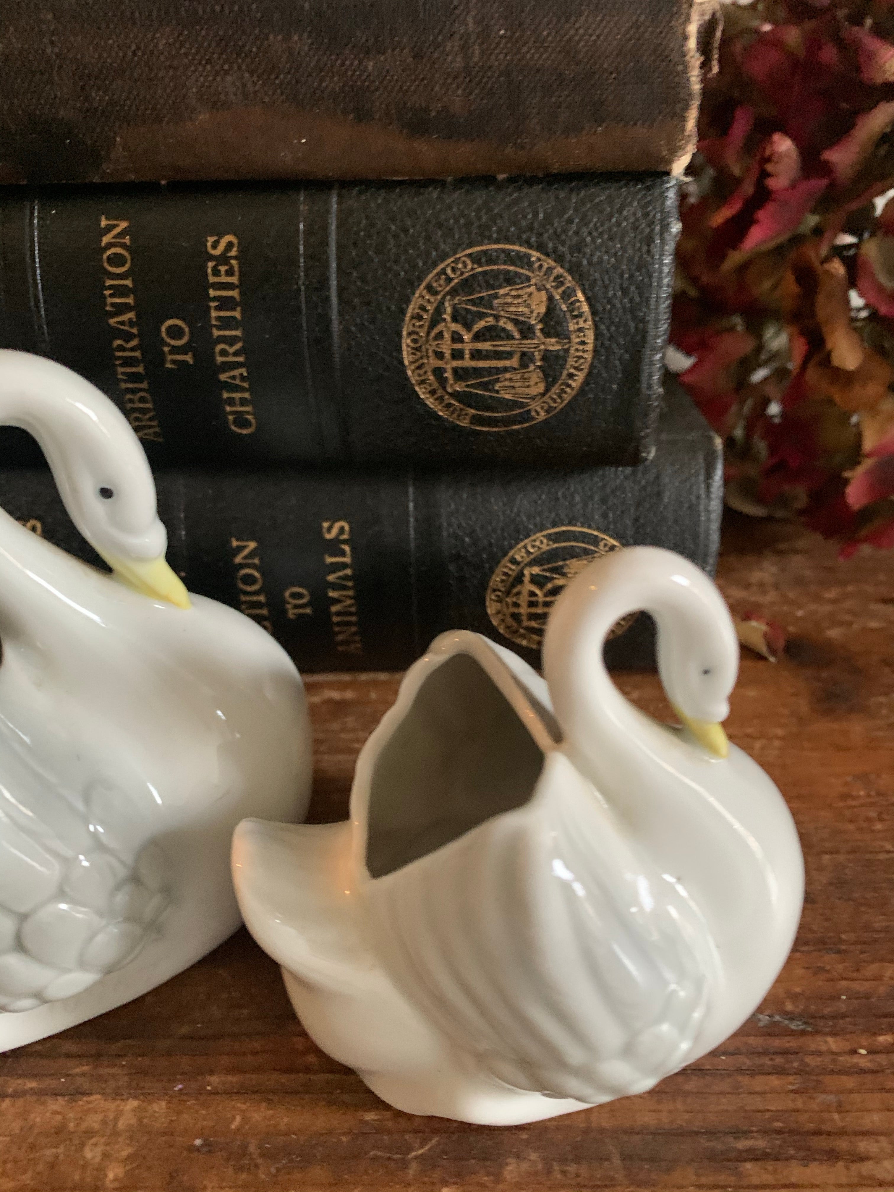 Trio of Porcelain Swans