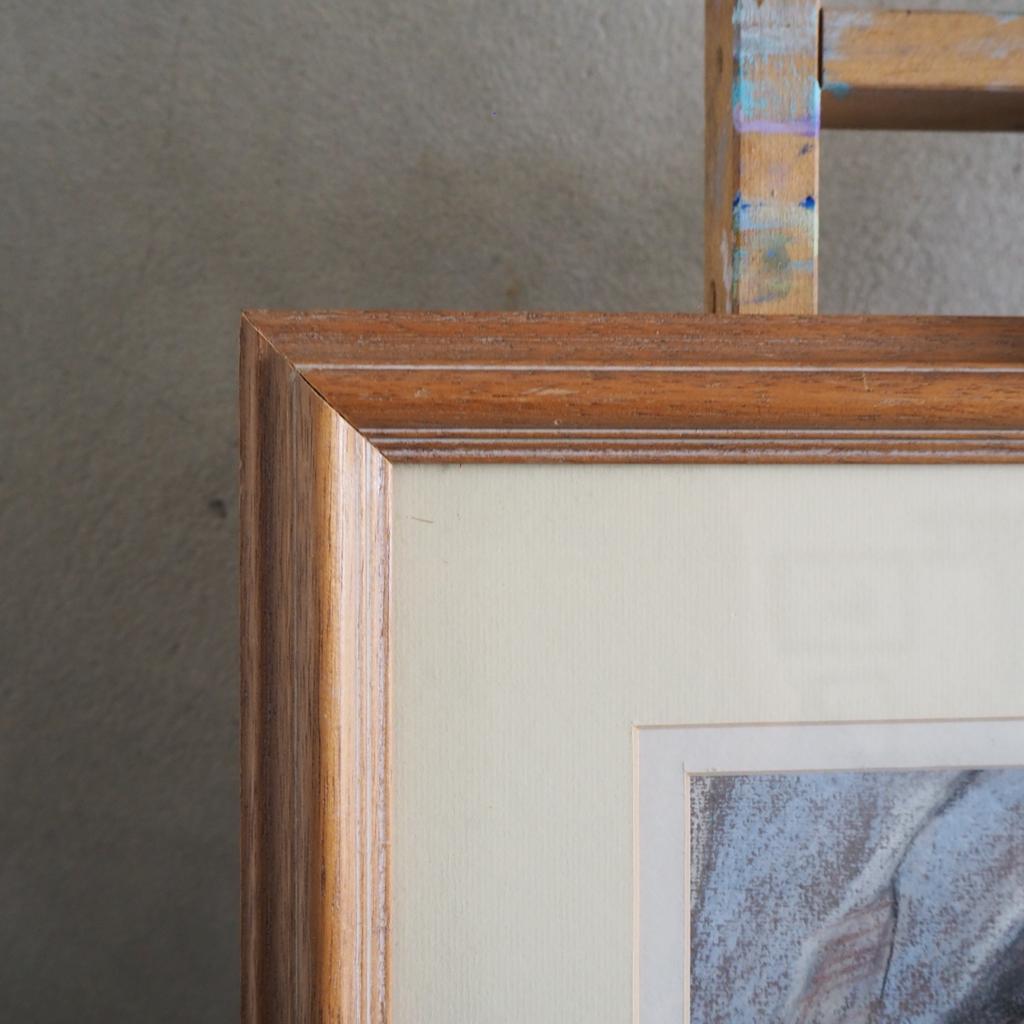 Reclining Nude - Framed Midcentury Pastel