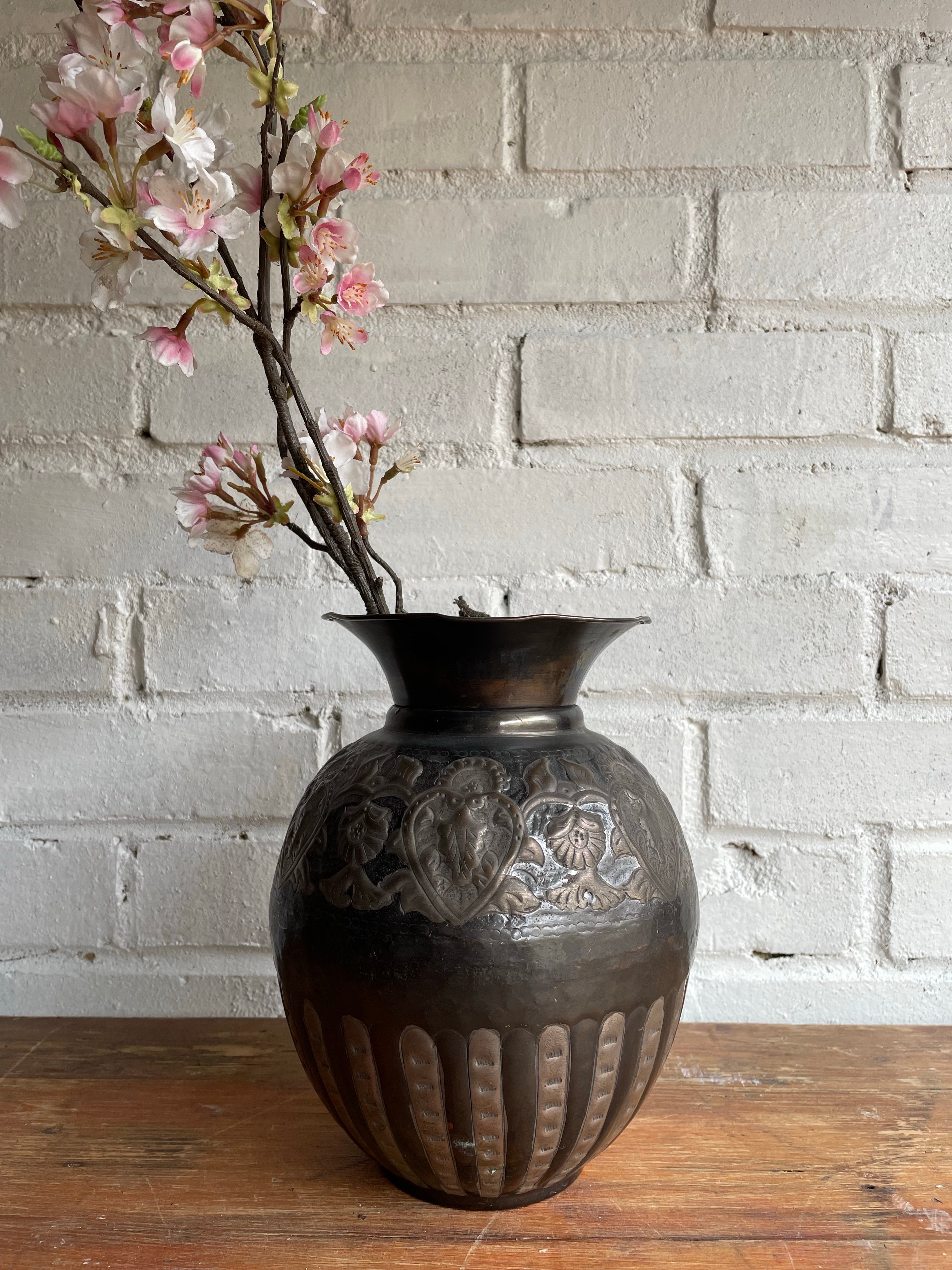 Victorian Hammered Metal Vase