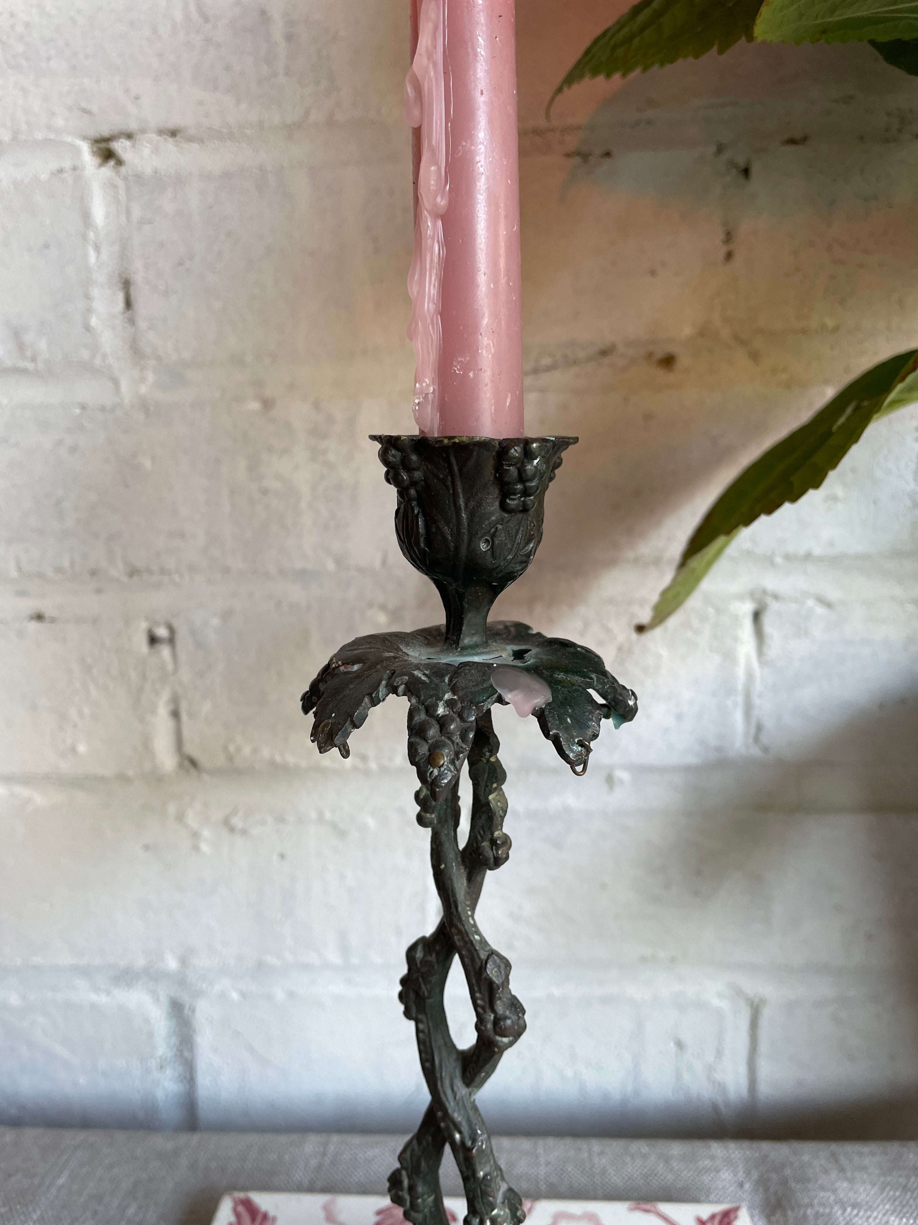 18th Century Iron Twisted Candlestick