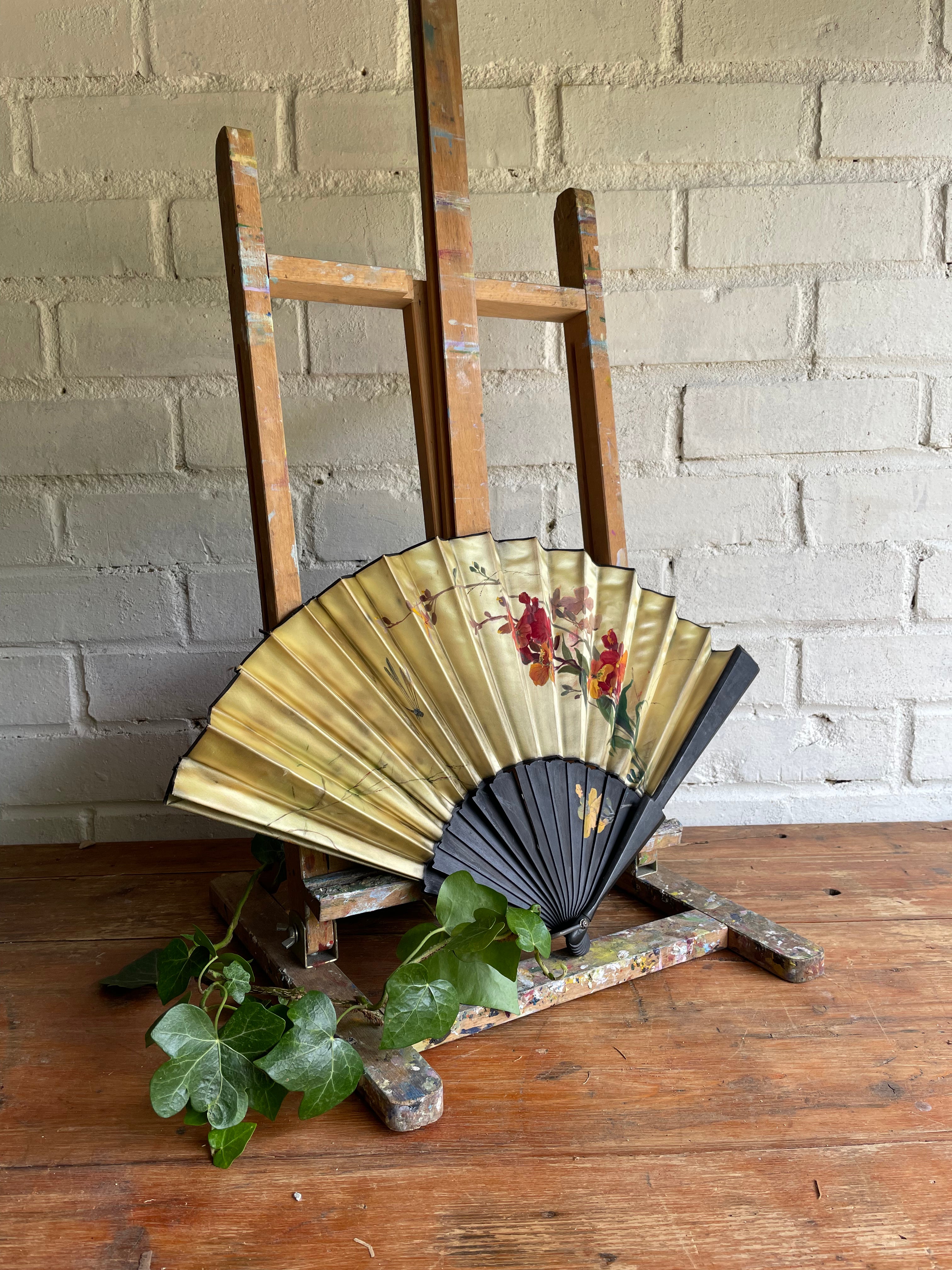 Antique Handpainted Silk Fan
