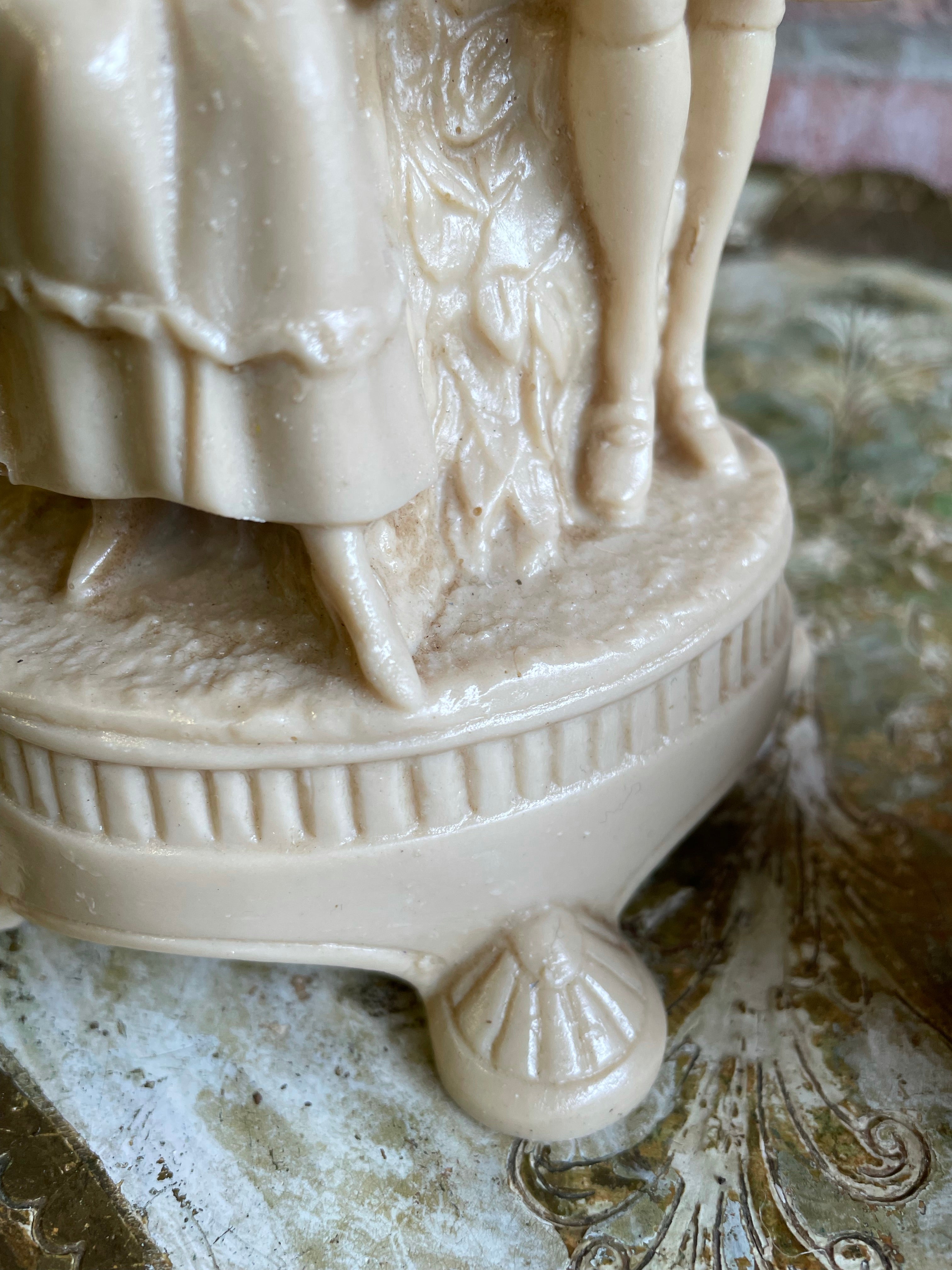 Resin Candleholder/Centrepiece of 18th Century Lady & Gentleman