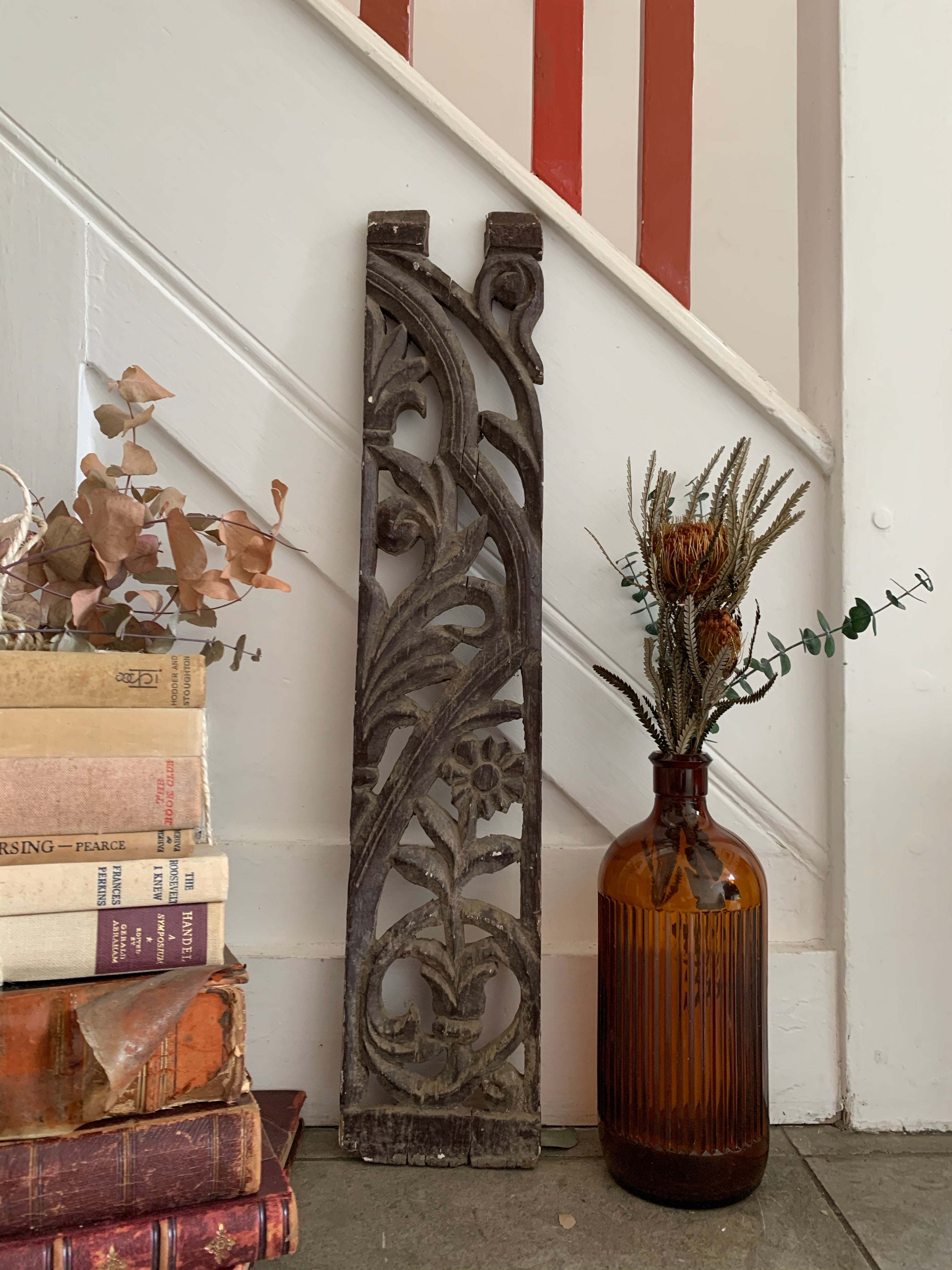 Hand-Carved Decorative Wood Panel