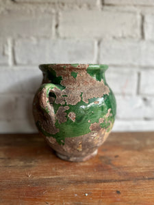 Small 19th Century French Green Confit Pot