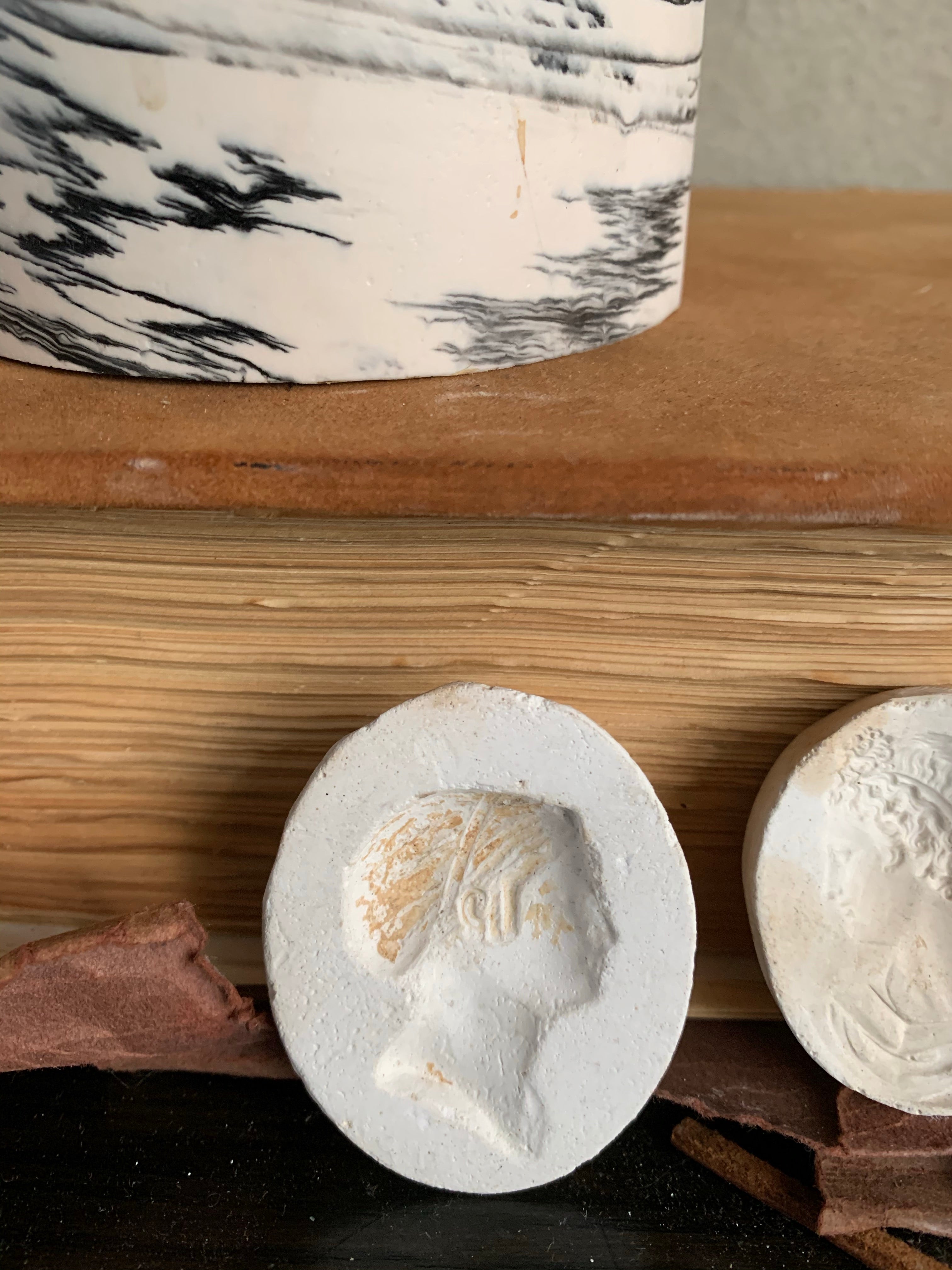 Miniature Plaster Molds of Classical Gentleman - Set of Three