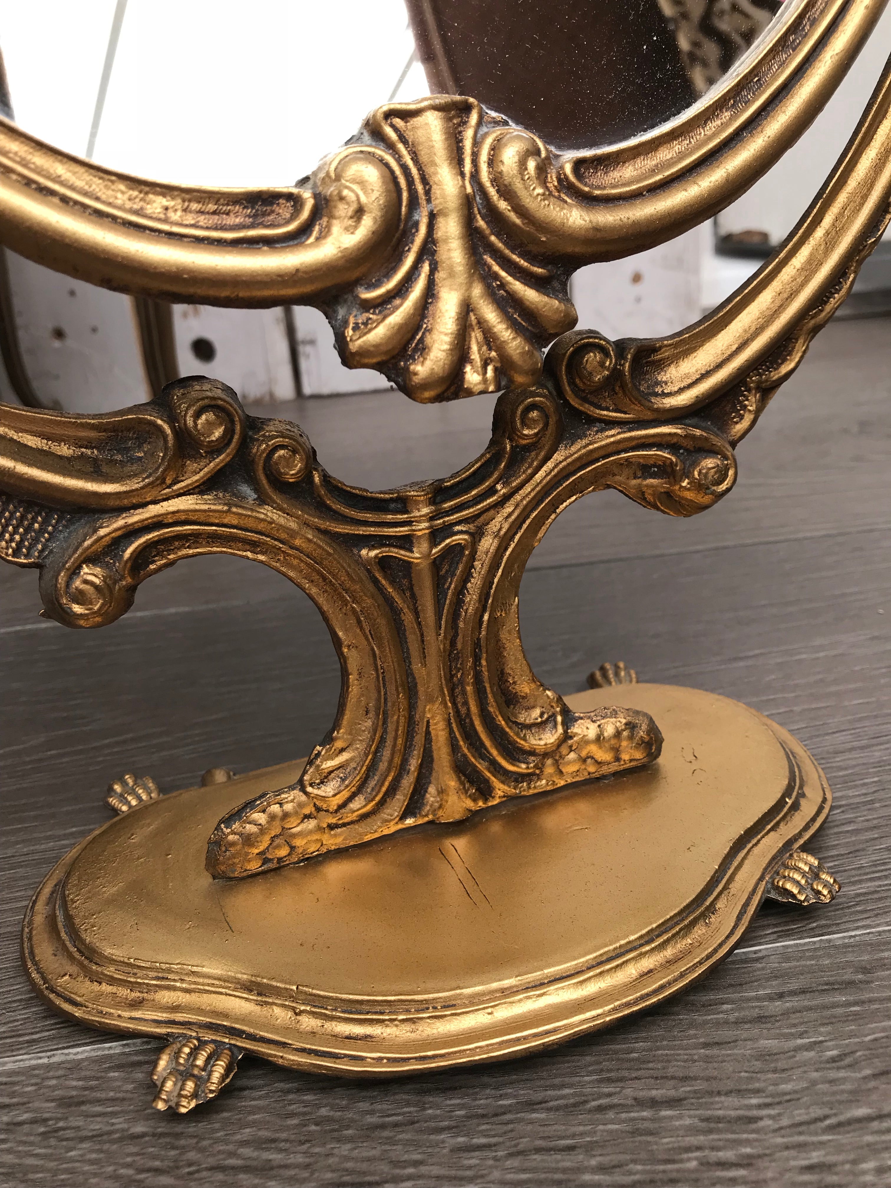 Gold Vintage Dressing Table Mirror Reclectic Gold Vintage Dressing Table Mirror Reclectic