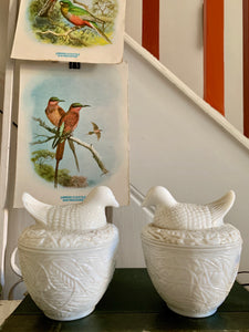 Vintage “Nesting Dove” Milk Glass Trinket Dish