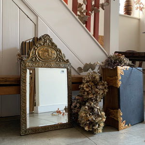 Small Ornate Decorative Brass Metal Mirror