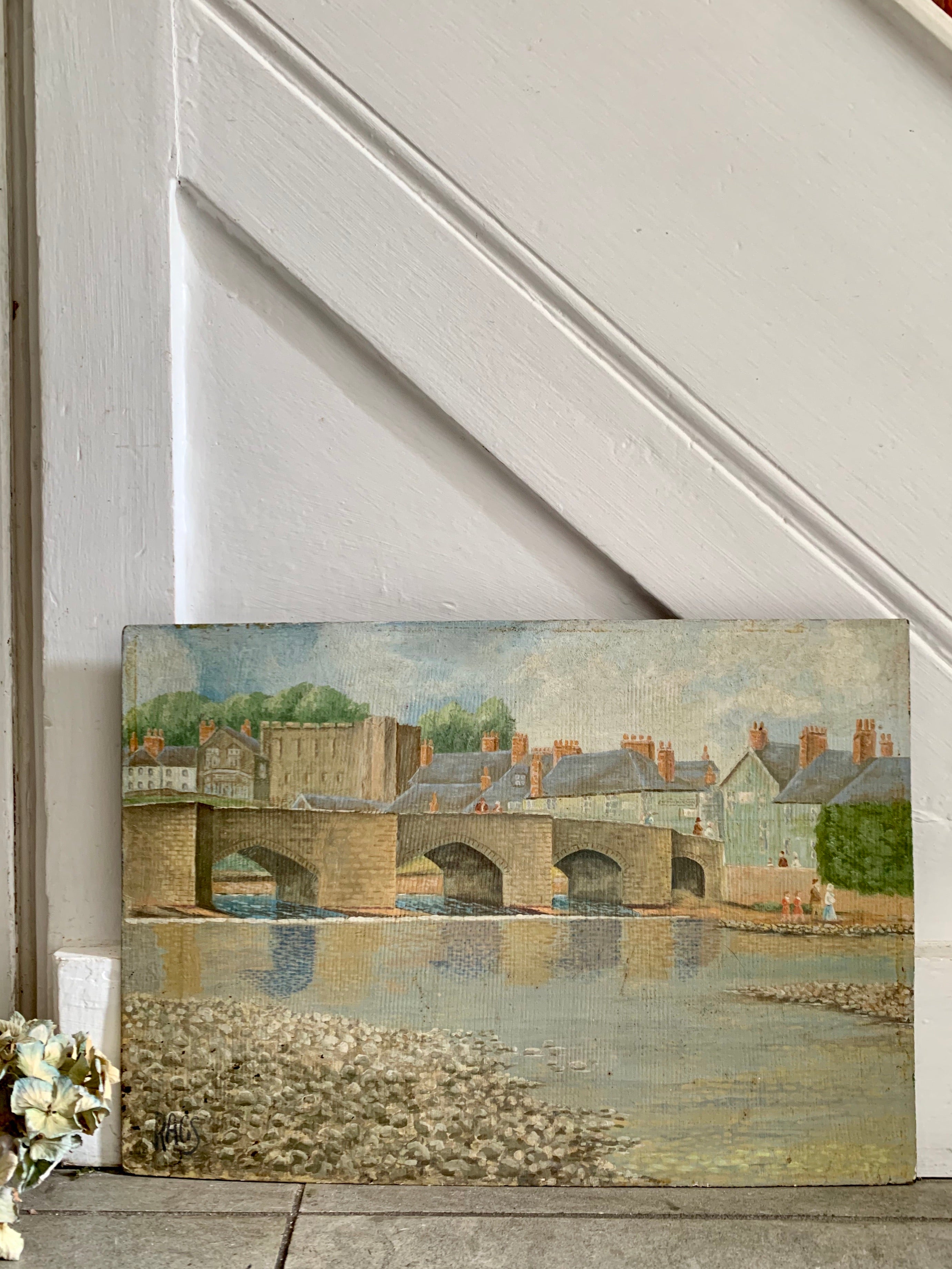 Old Stone Bridge: Oil on Board