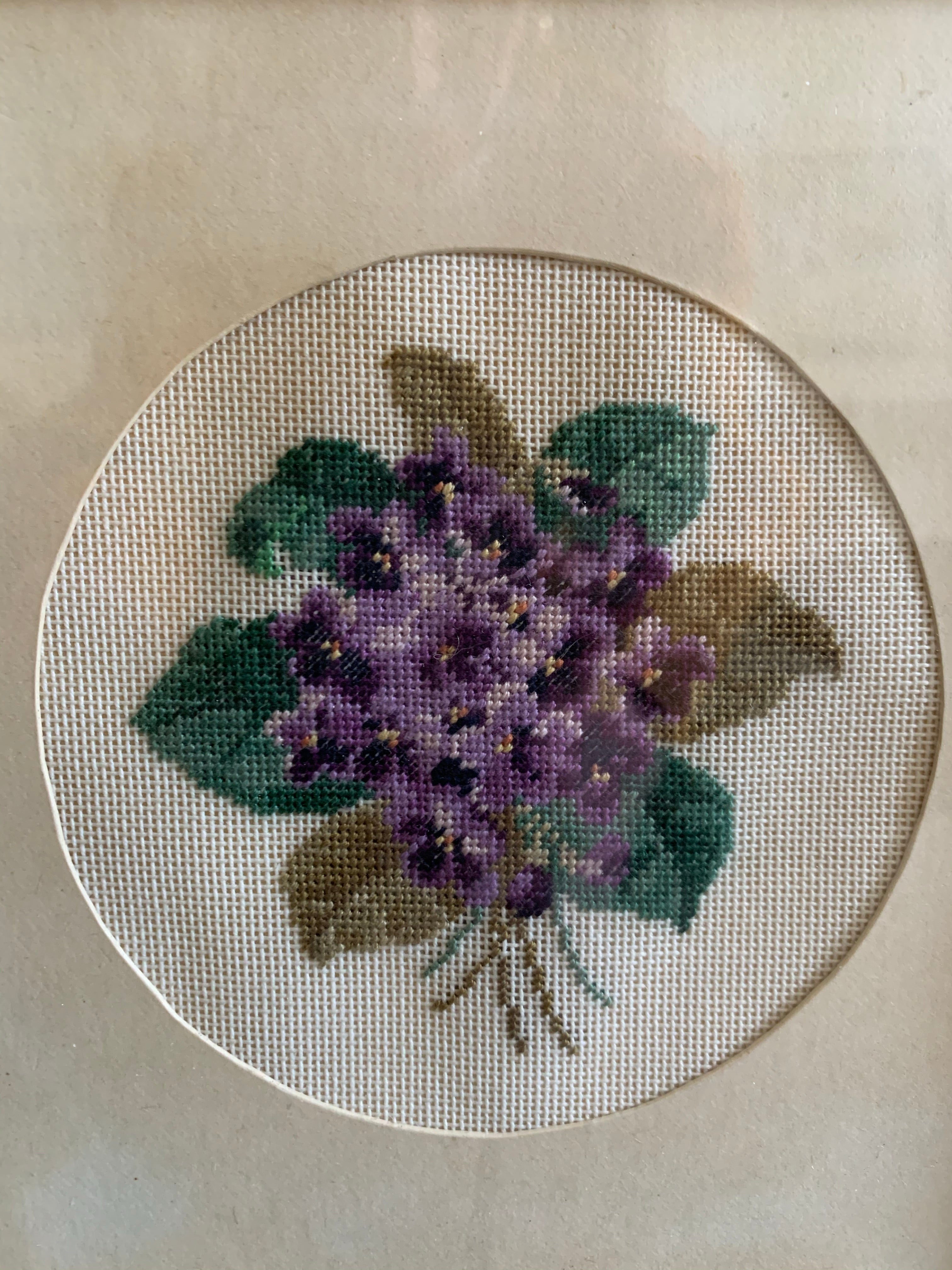 Small Gilt Framed Embroidered Floral